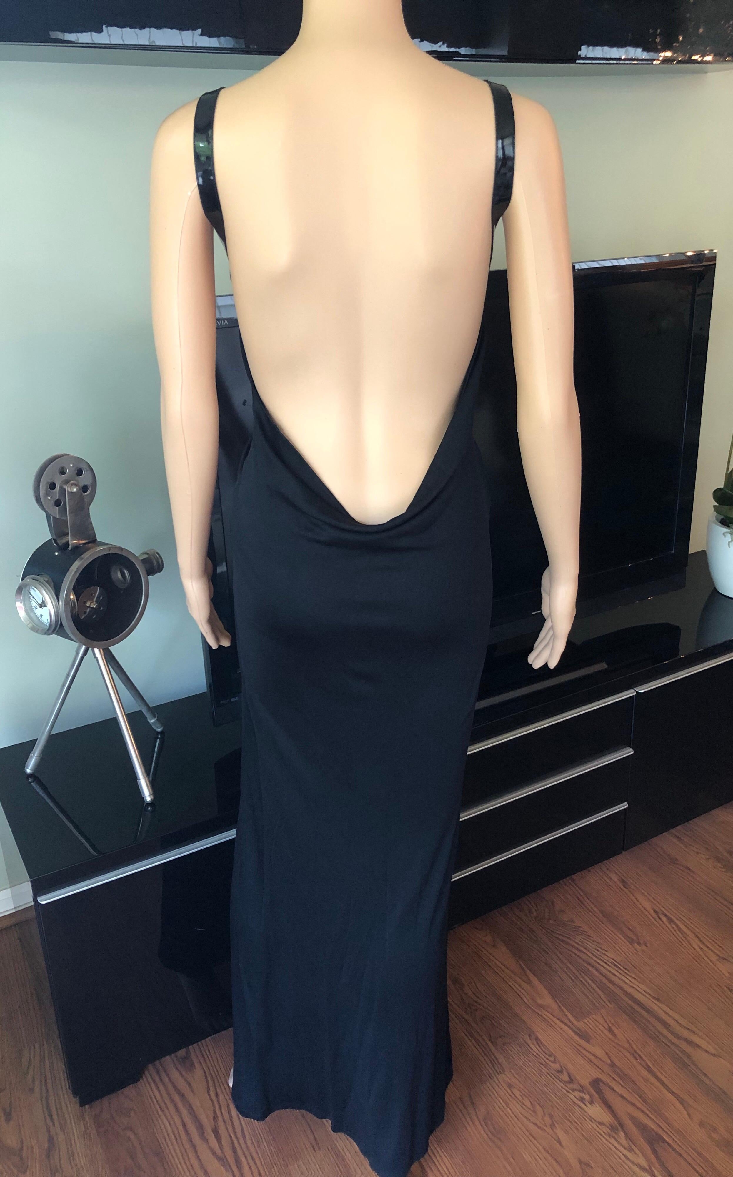 1999 Gucci by Tom Ford Silk Draped Open Back Black Dress Gown IT 40

Gucci silk sleeveless draped gown with scoop neck and gathers at back. 
