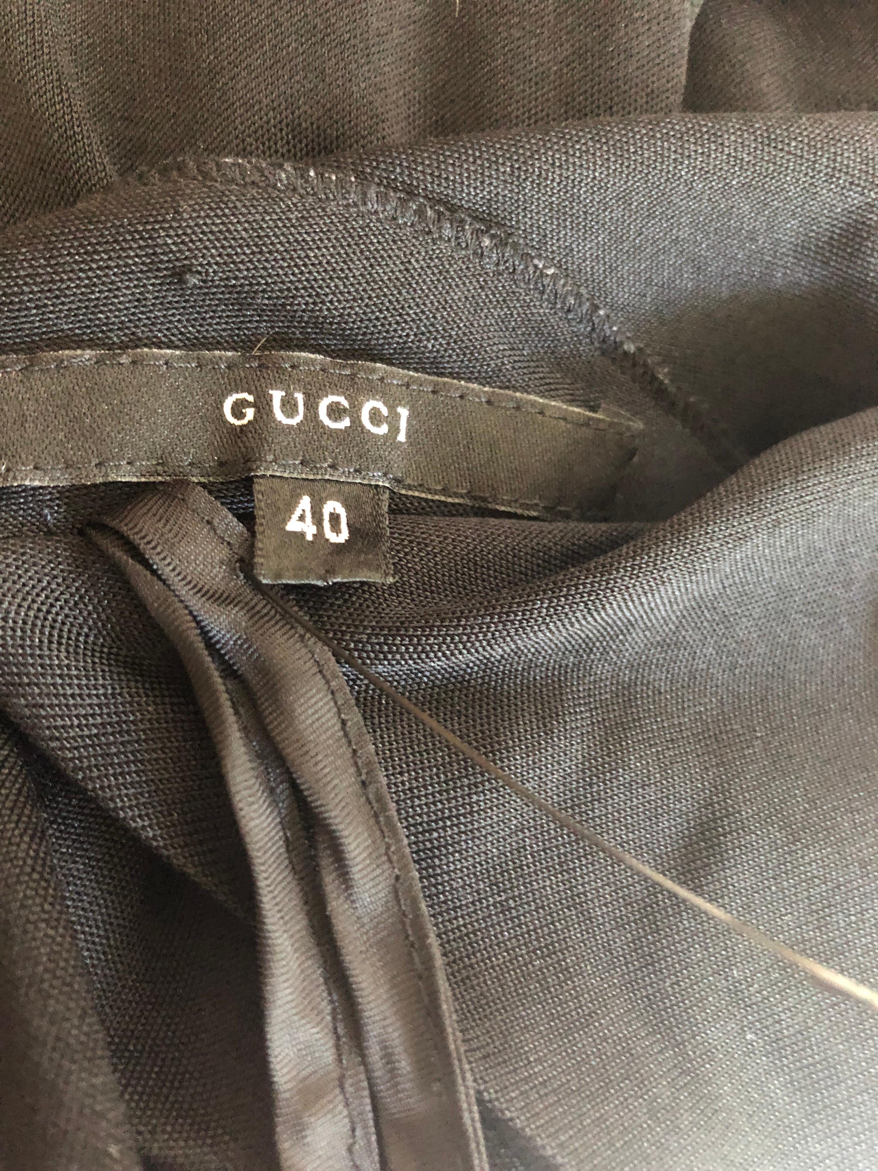 1999 Gucci by Tom Ford Silk Draped Open Back Black Dress Gown For Sale ...