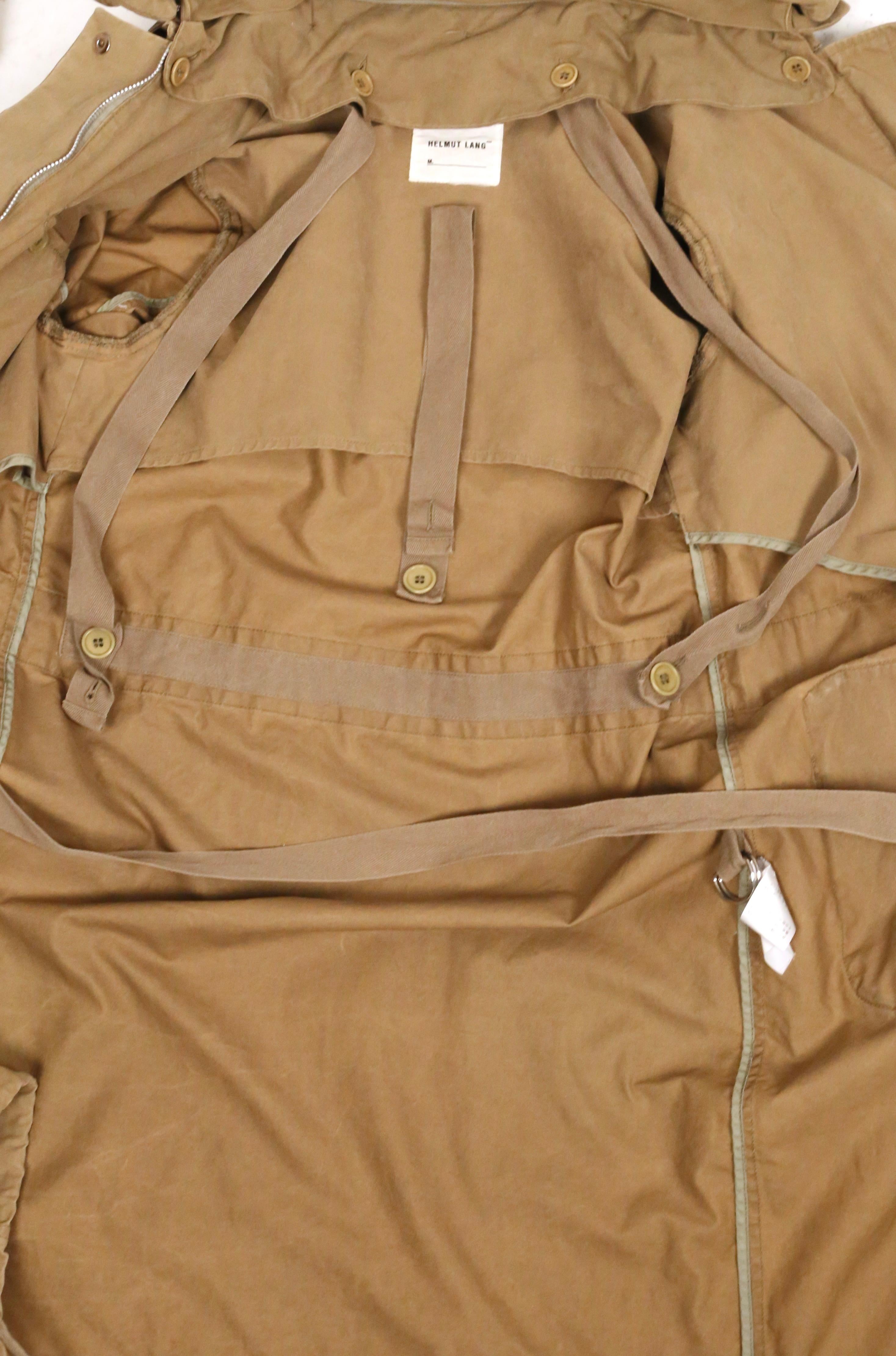 1999 HELMUT LANG vintage parka coat with padded collar & bondage straps  For Sale 11
