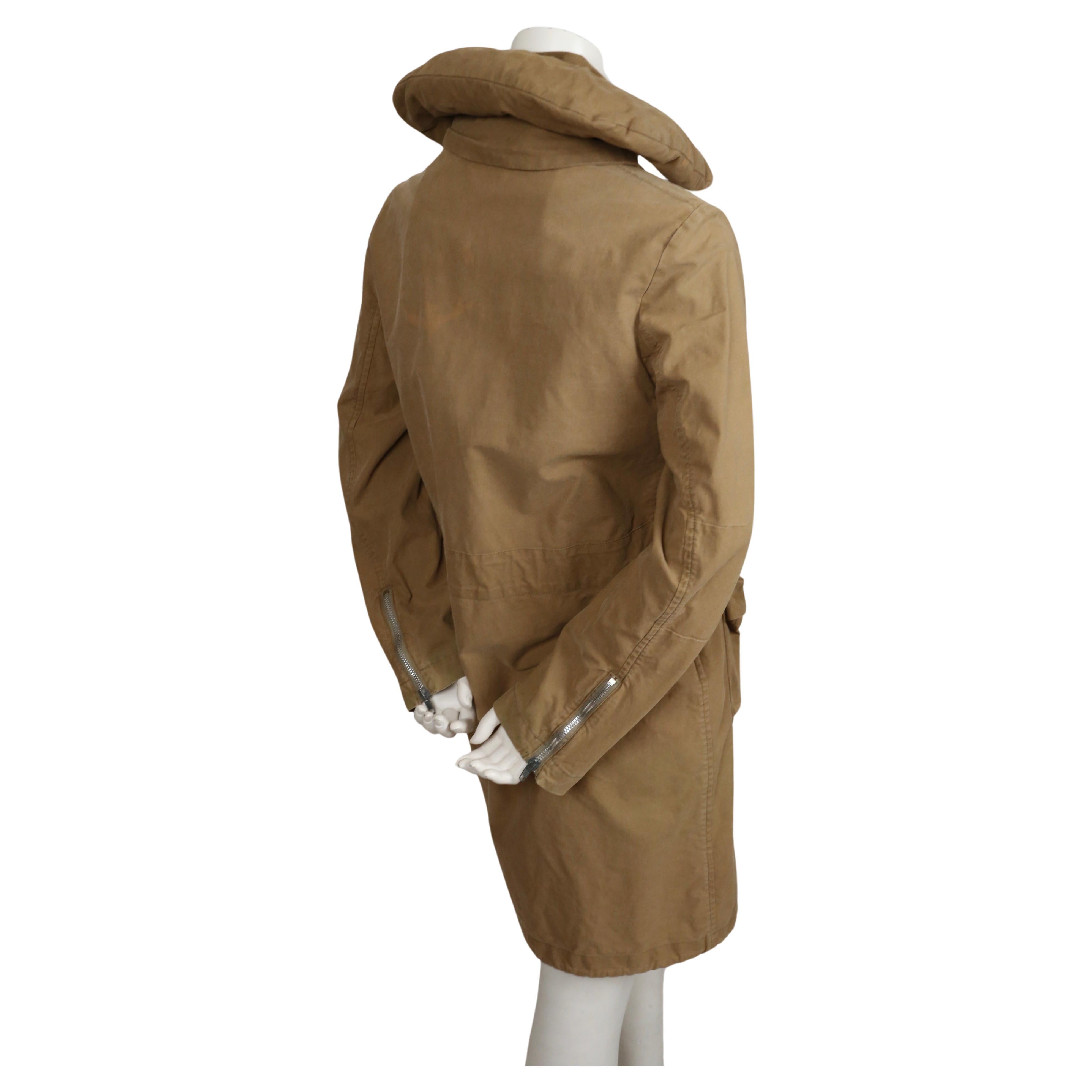 1999 HELMUT LANG vintage parka coat with padded collar & bondage straps  For Sale 2