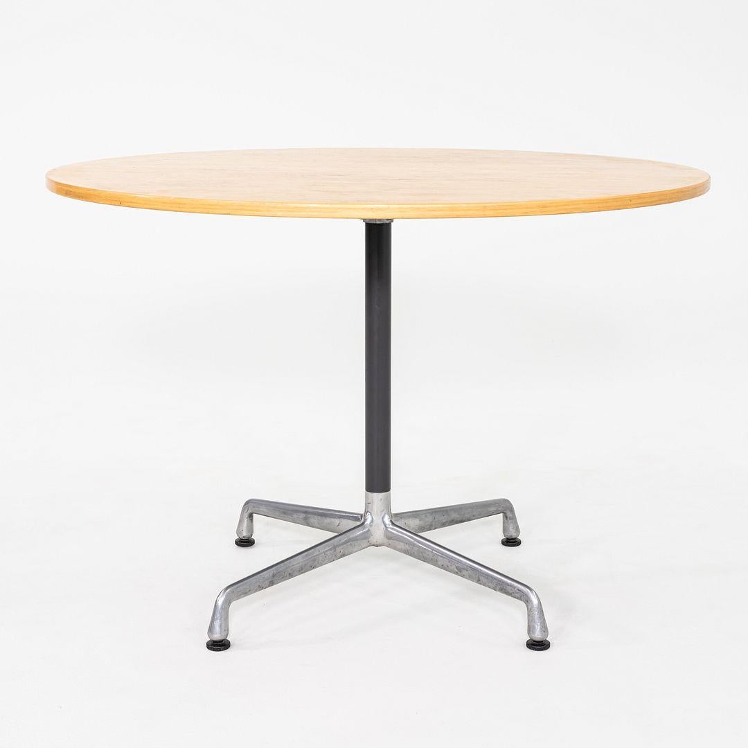 American 1999 Herman Miller Eames Aluminum Group Cafe / Dining Table with Wood Top 42