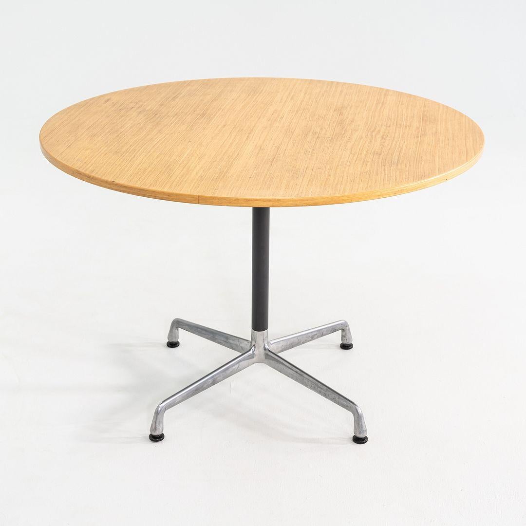 Late 20th Century 1999 Herman Miller Eames Aluminum Group Cafe / Dining Table with Wood Top 42