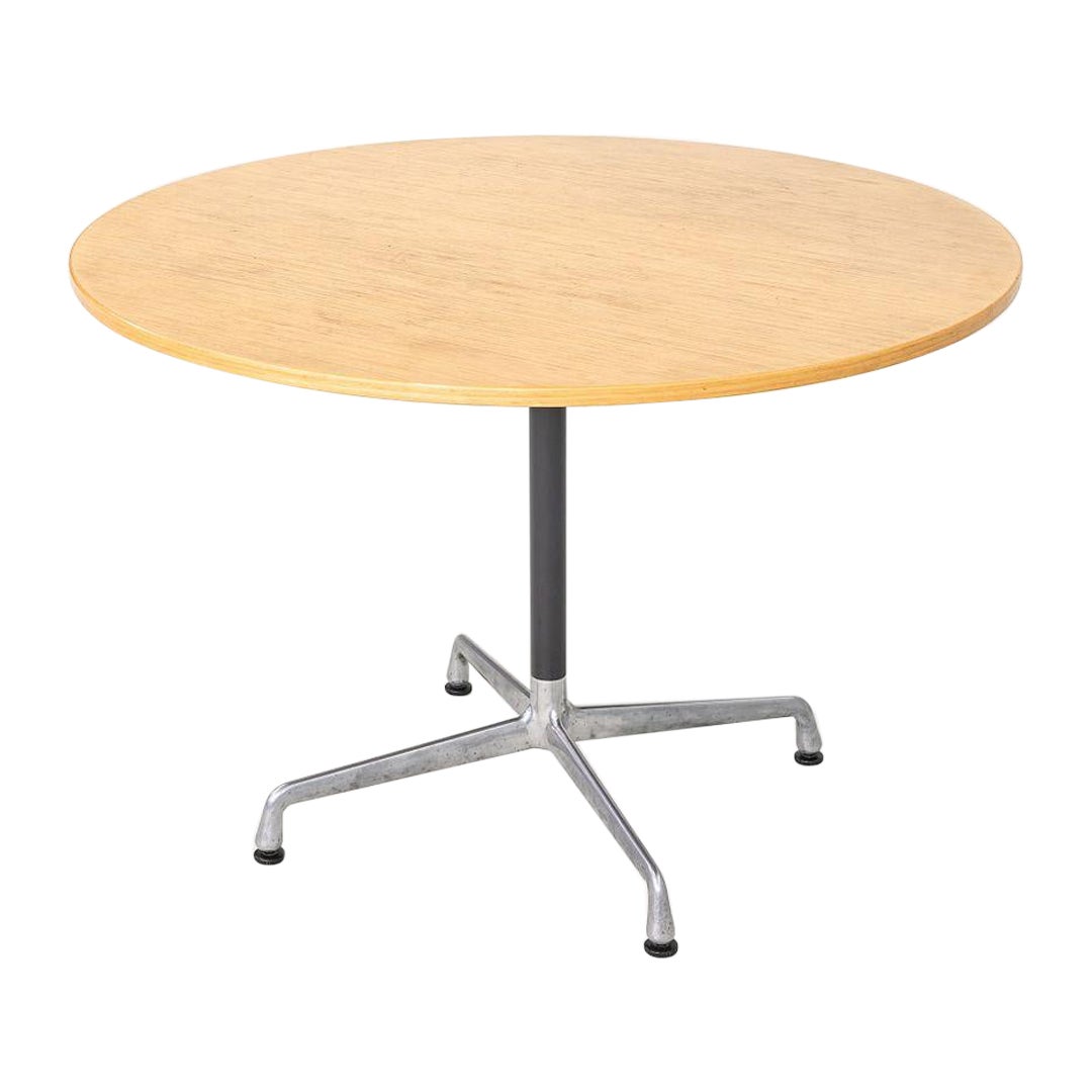 1999 Herman Miller Eames Aluminum Group Cafe / Dining Table with Wood Top 42"