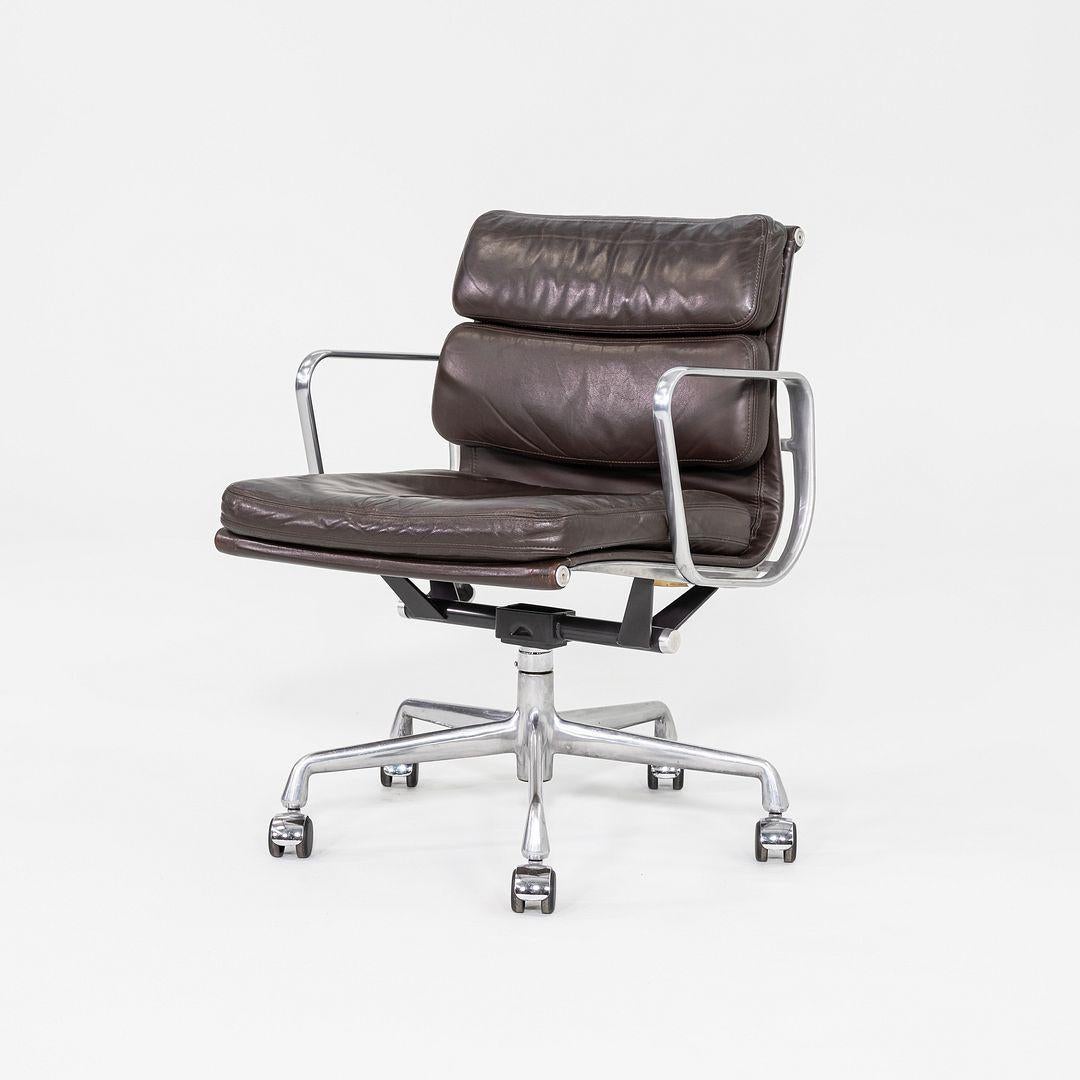 Modern 1999 Herman Miller Eames Soft Pad Management Desk Chair in Brown Leather For Sale