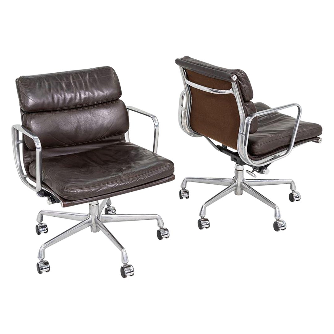 1999 Herman Miller Eames Soft Pad Management Desk Chair in Brown Leather
