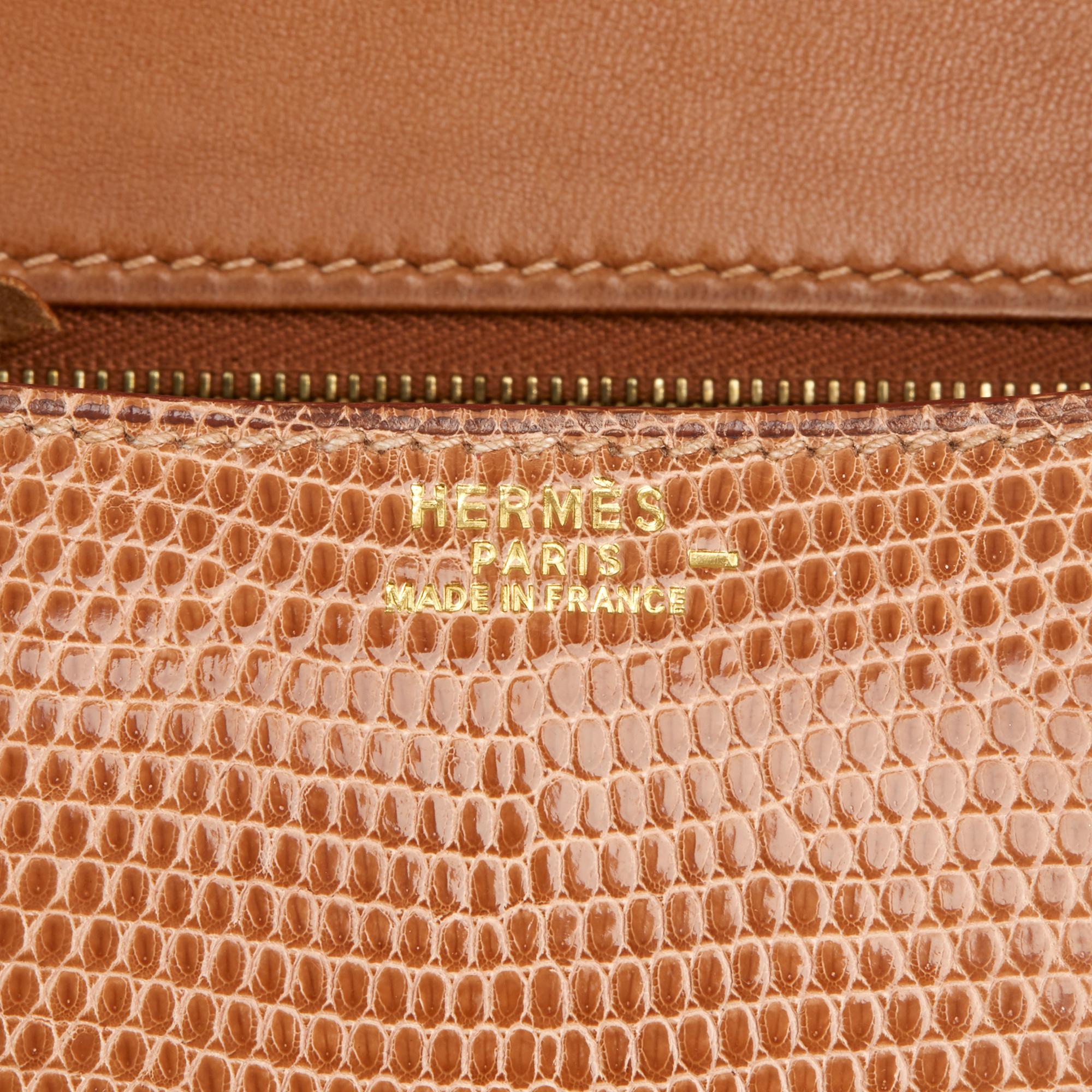 Women's 1999 Hermès Sesame Shiny Lizard Leather Vintage Constance 23