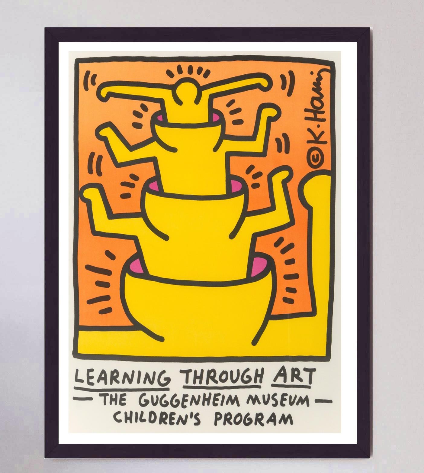 Late 20th Century 1999 Keith Haring, the Guggenheim Museum Original Vintage Poster For Sale