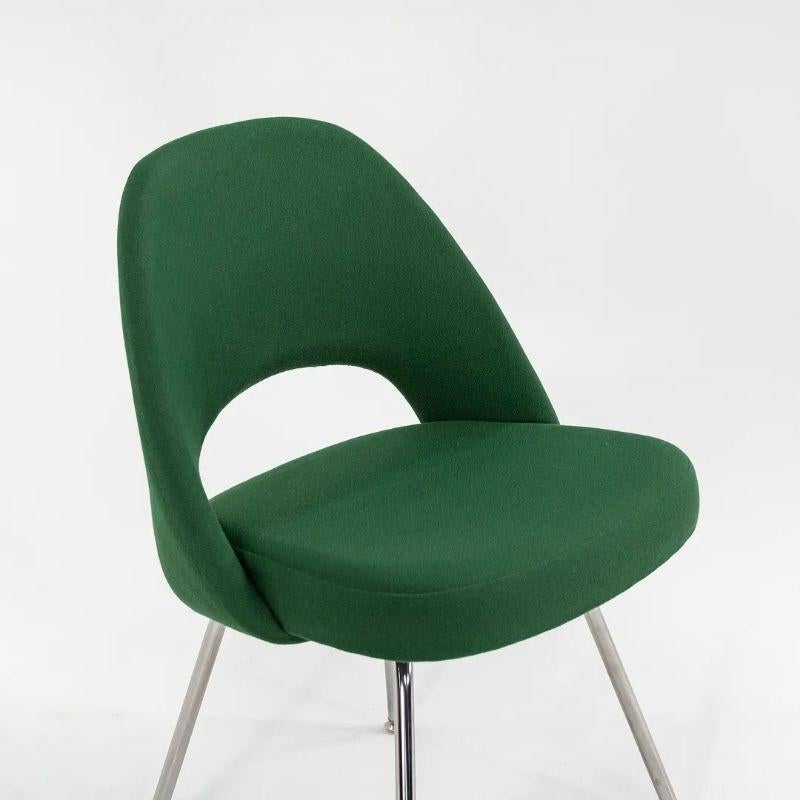 1999 Knoll Saarinen Armless Executive Side / Dining Chair in Green Fabric For Sale 3