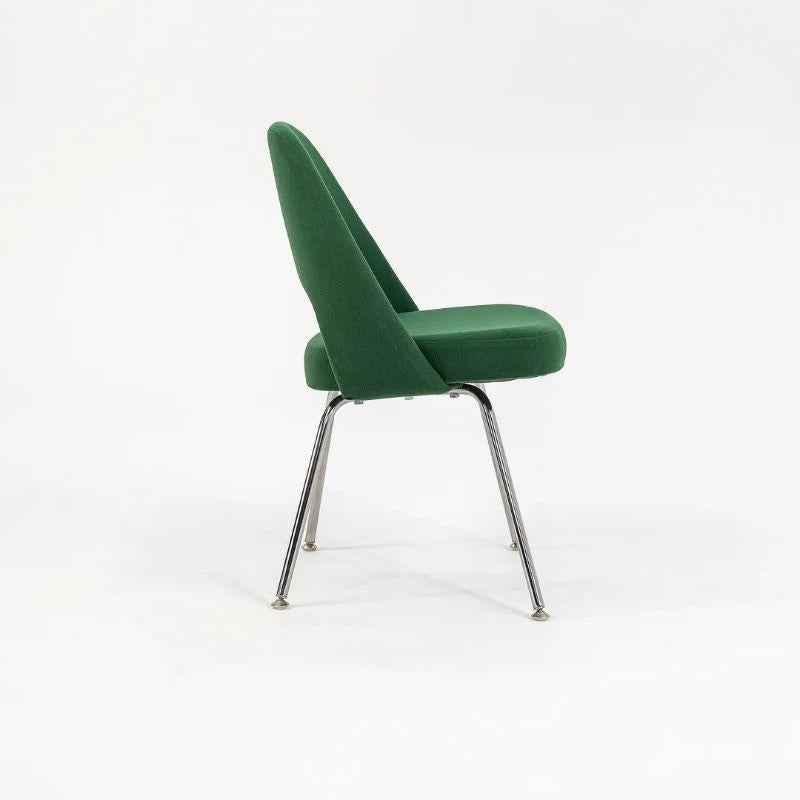 1999 Knoll Saarinen Armless Executive Side / Dining Chair in Green Fabric For Sale 2