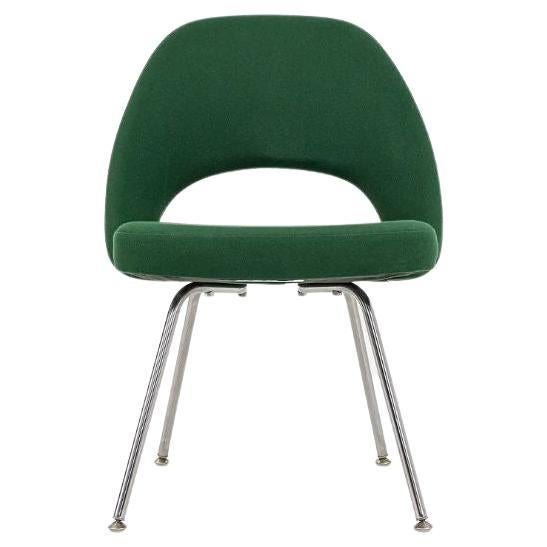 1999 Knoll Saarinen Armless Executive Side / Dining Chair in Green Fabric For Sale