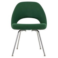 Vintage 1999 Knoll Saarinen Armless Executive Side / Dining Chair in Green Fabric