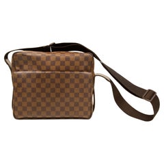 Vintage 1999 Louis Vuitton Naviglio Camera Shoulder Bag in Damier Ebene Coated Canvas