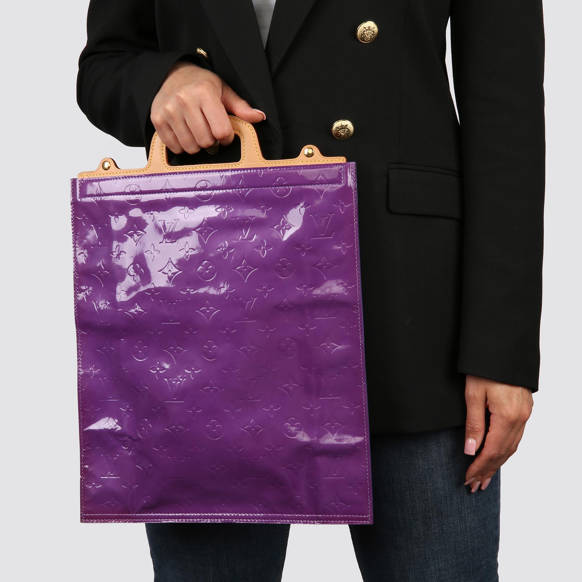 1999 Louis Vuitton Purple Monogram Vernis Leather & Vachetta Vintage Stanton 9