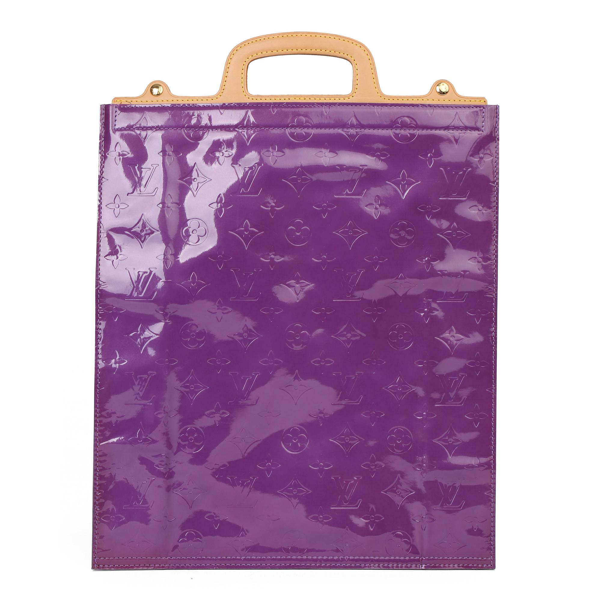1999 Louis Vuitton Purple Monogram Vernis Leather & Vachetta Vintage Stanton 1