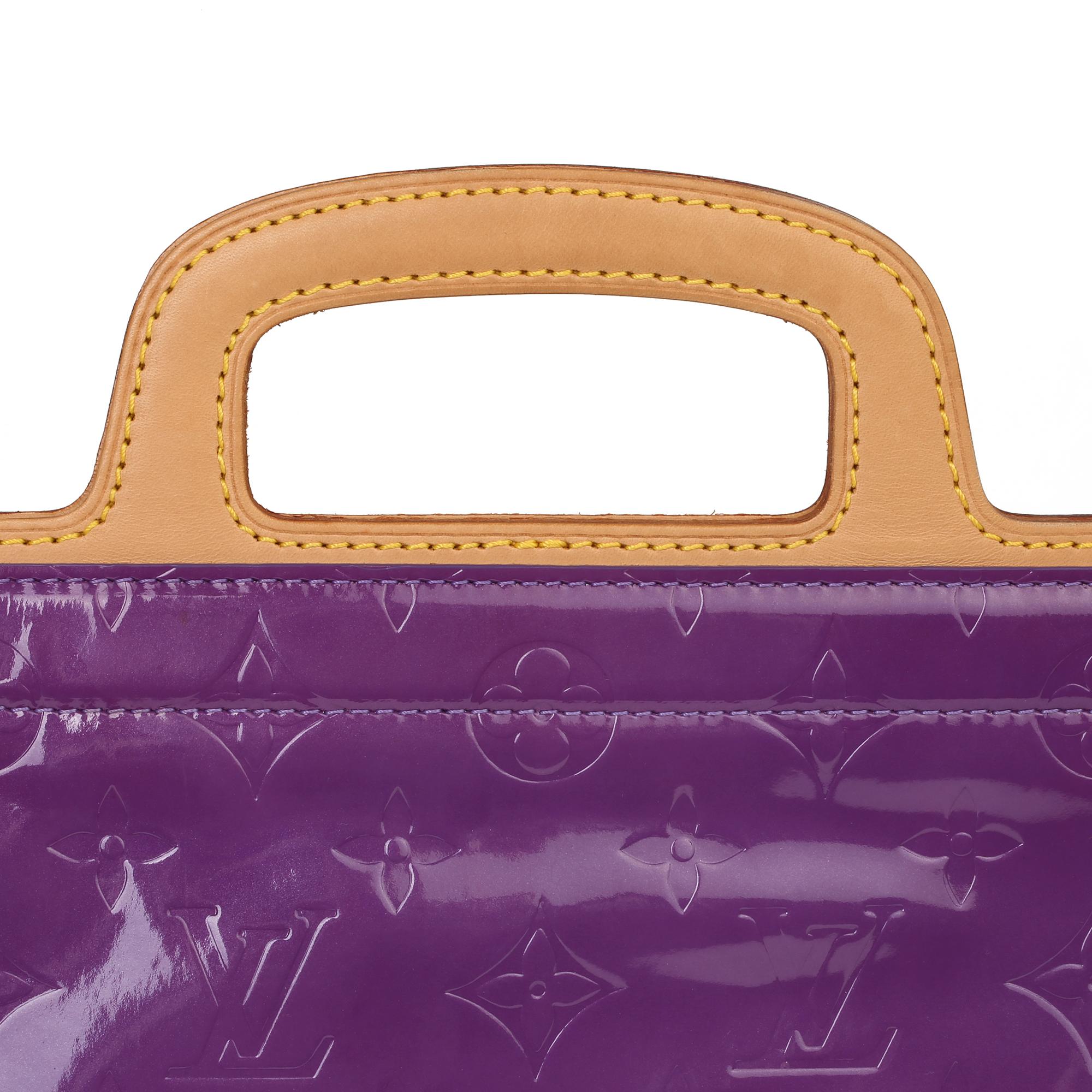 1999 Louis Vuitton Purple Monogram Vernis Leather & Vachetta Vintage Stanton 4