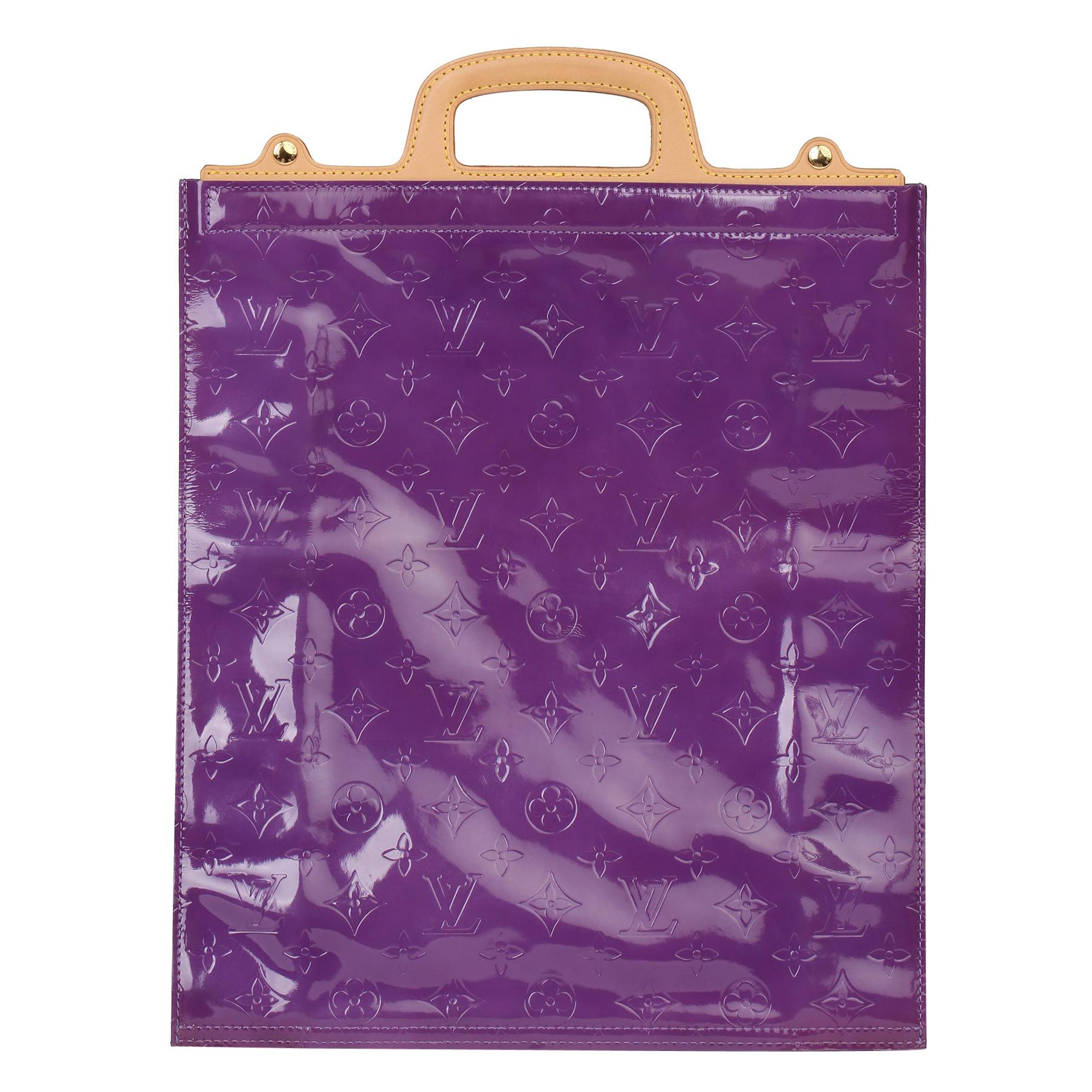 1999 Louis Vuitton Purple Monogram Vernis Leather & Vachetta Vintage Stanton