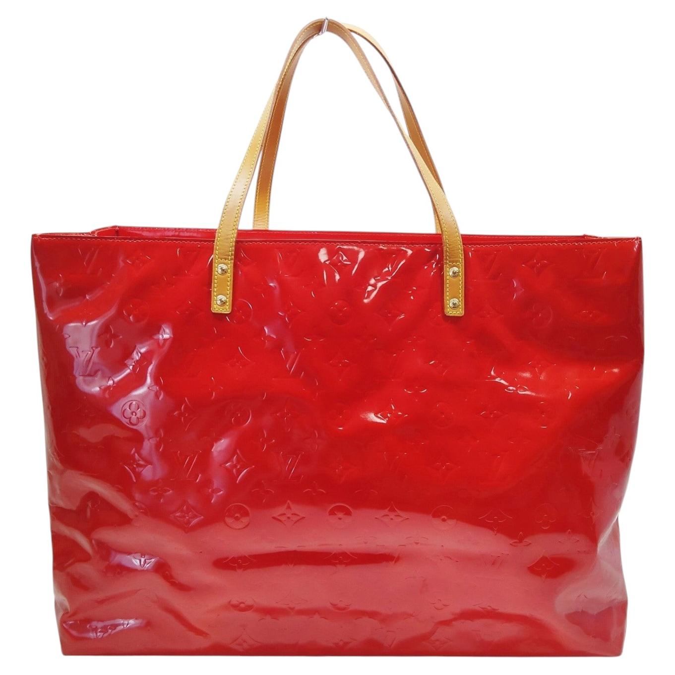 1999 Louis Vuitton Red Vernis Patent Leather Reade GM Huge Tote-Bag