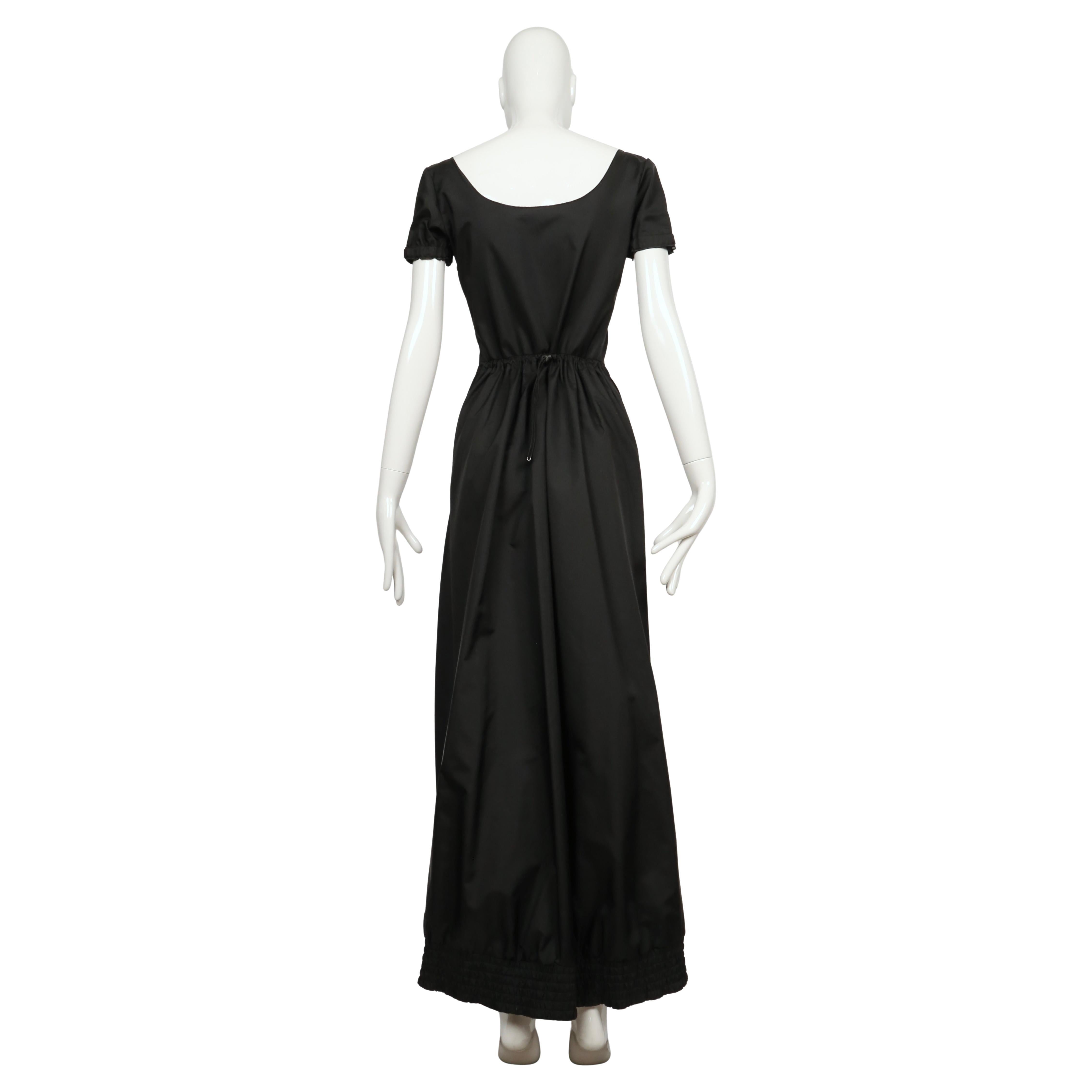 1999 MIU MIU black nylon and scuba RUNWAY gown For Sale at 1stDibs