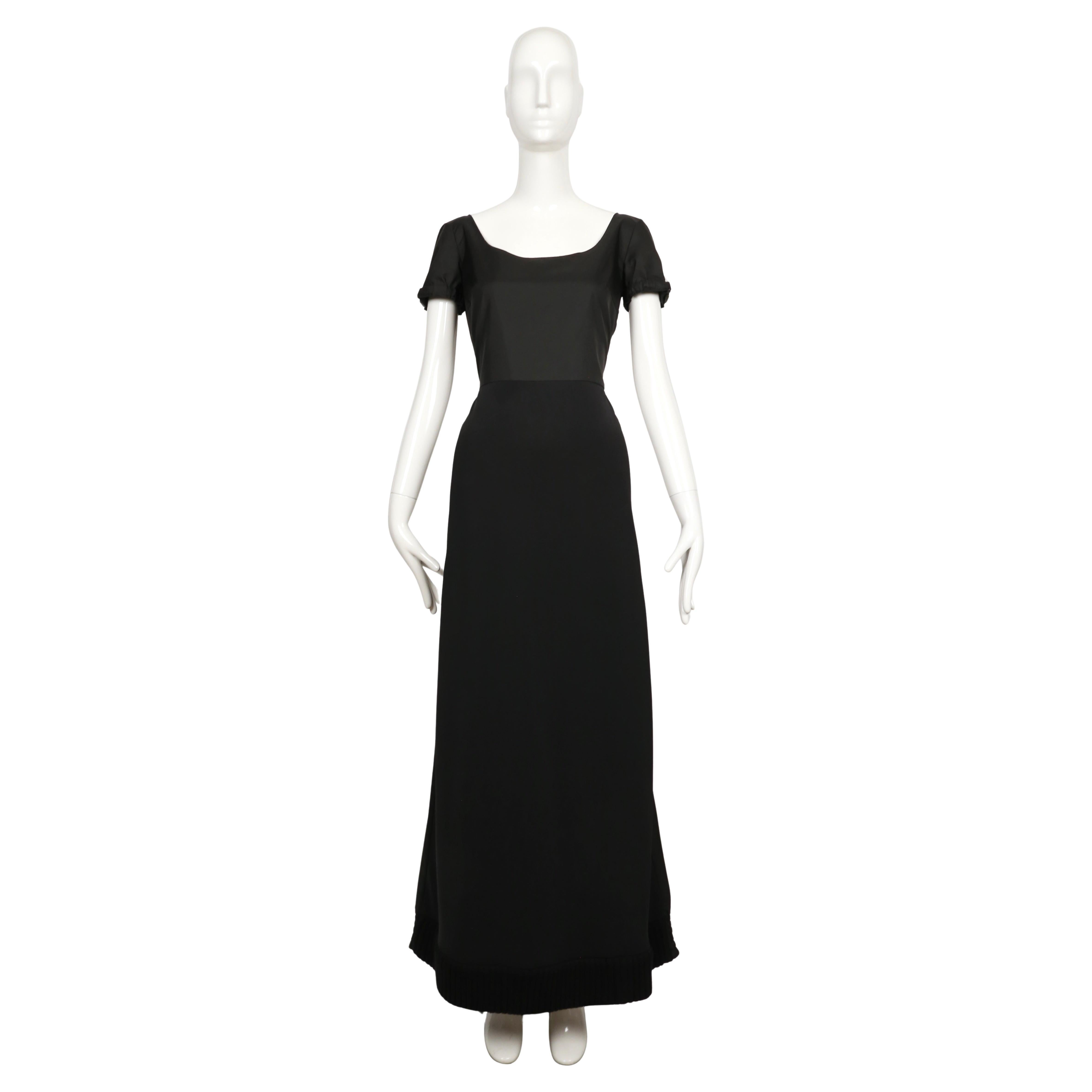 1999 MIU MIU black nylon and scuba RUNWAY gown For Sale at 1stDibs