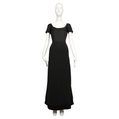 1999 MIU MIU black nylon and scuba RUNWAY gown