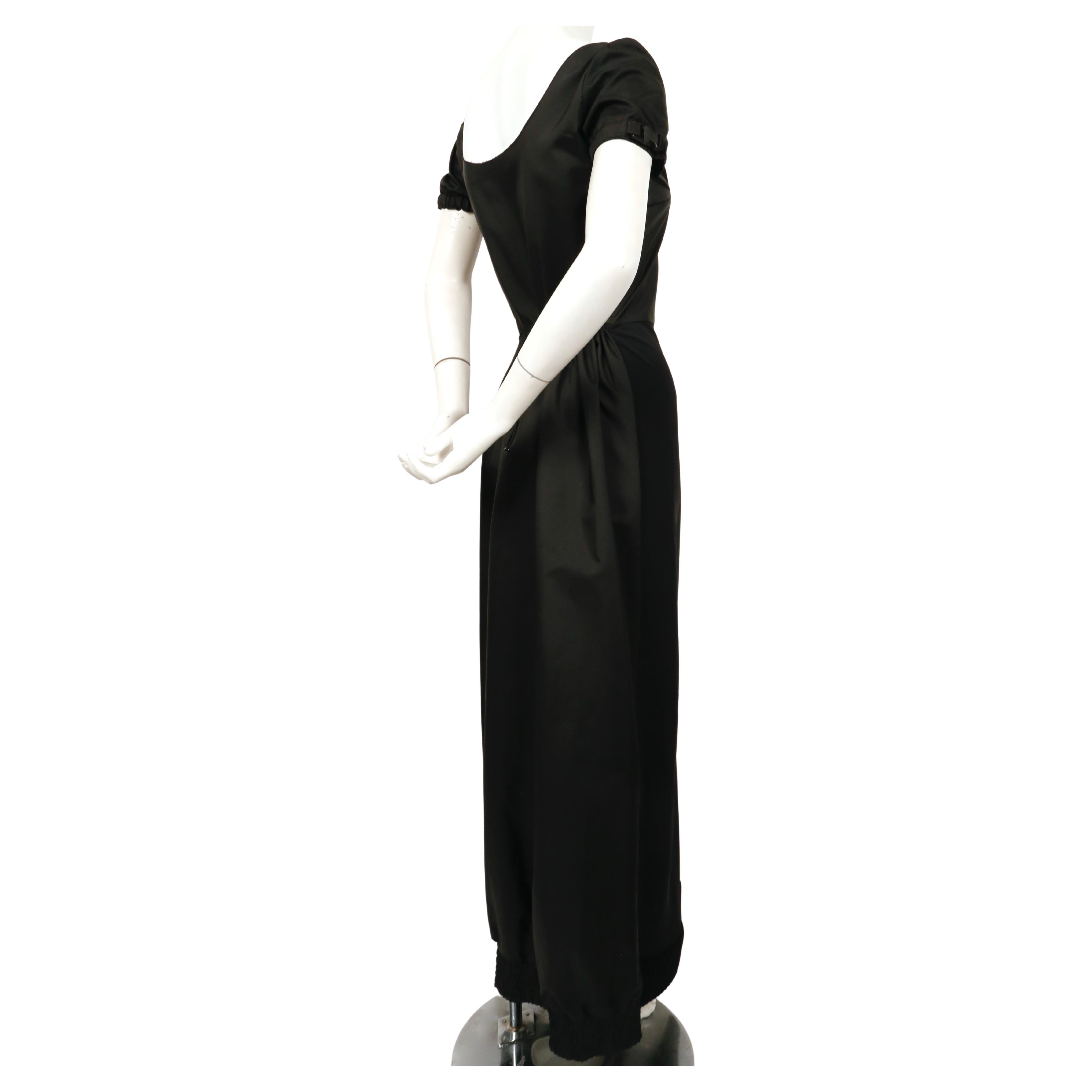 1999 MIU MIU black nylon and scuba runway gown In Good Condition For Sale In San Fransisco, CA
