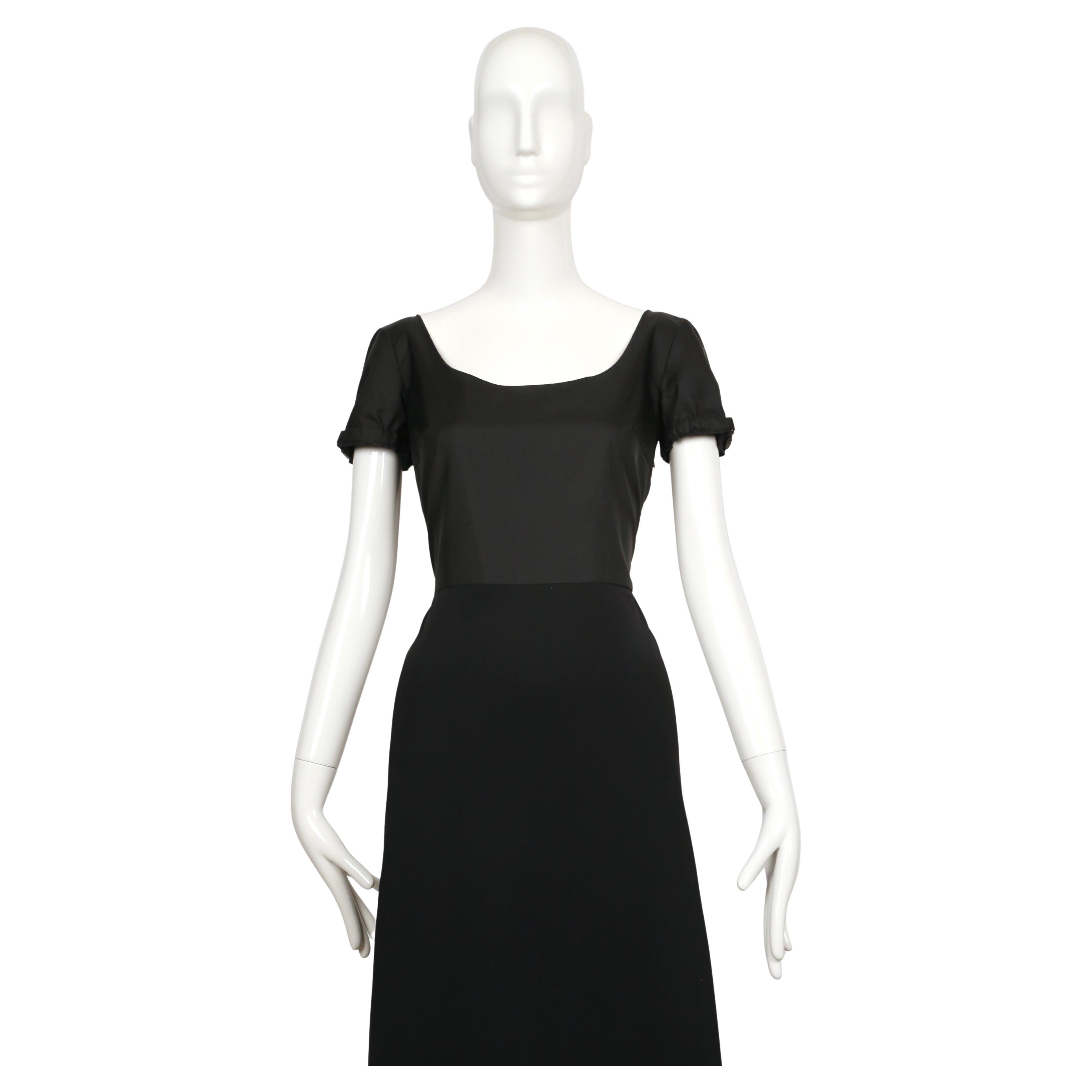 1999 MIU MIU black nylon and scuba RUNWAY gown For Sale at 1stDibs