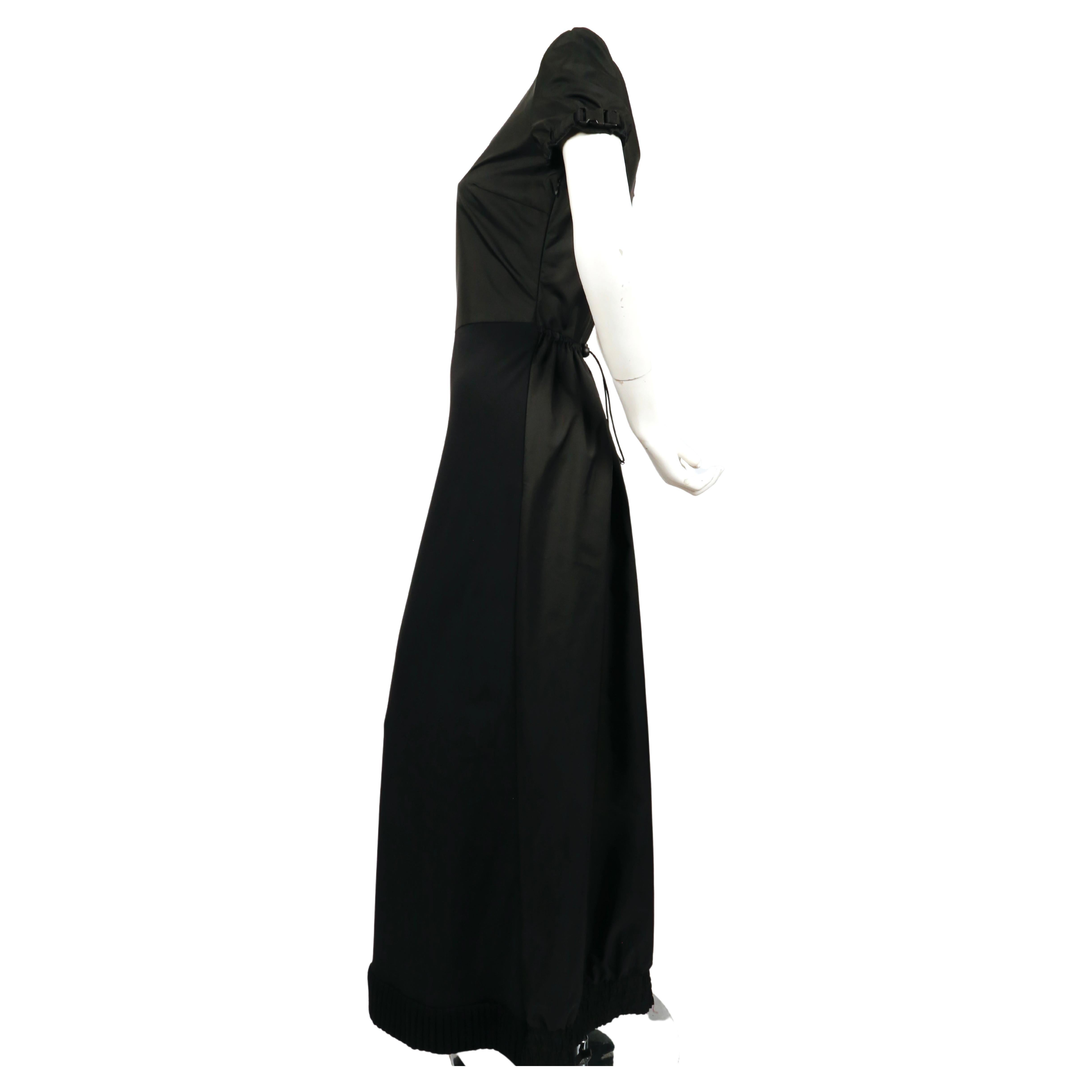 Women's 1999 MIU MIU black nylon and scuba runway gown For Sale