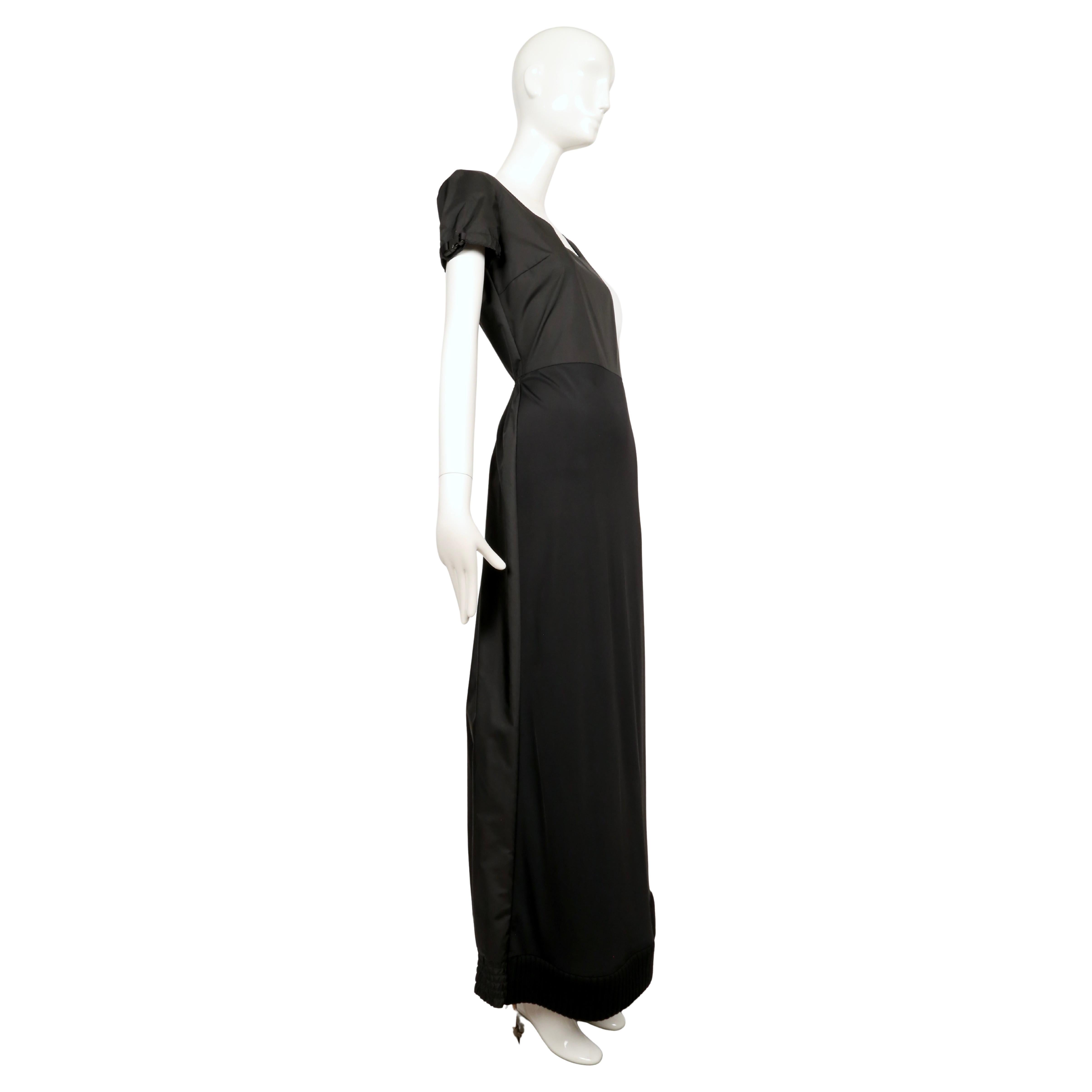 1999 MIU MIU black nylon and scuba RUNWAY gown For Sale at 1stDibs