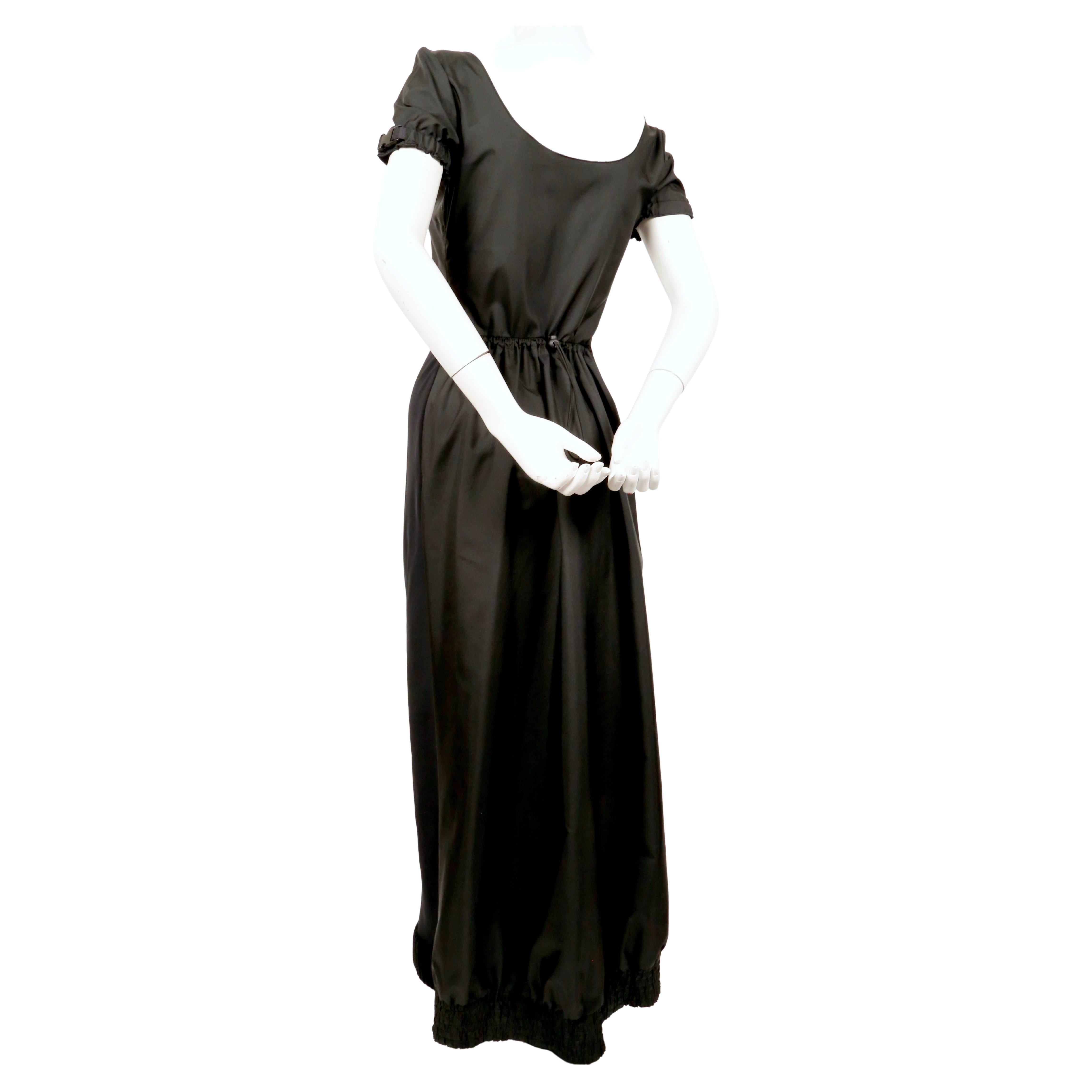 1999 MIU MIU black nylon and scuba runway gown For Sale 1