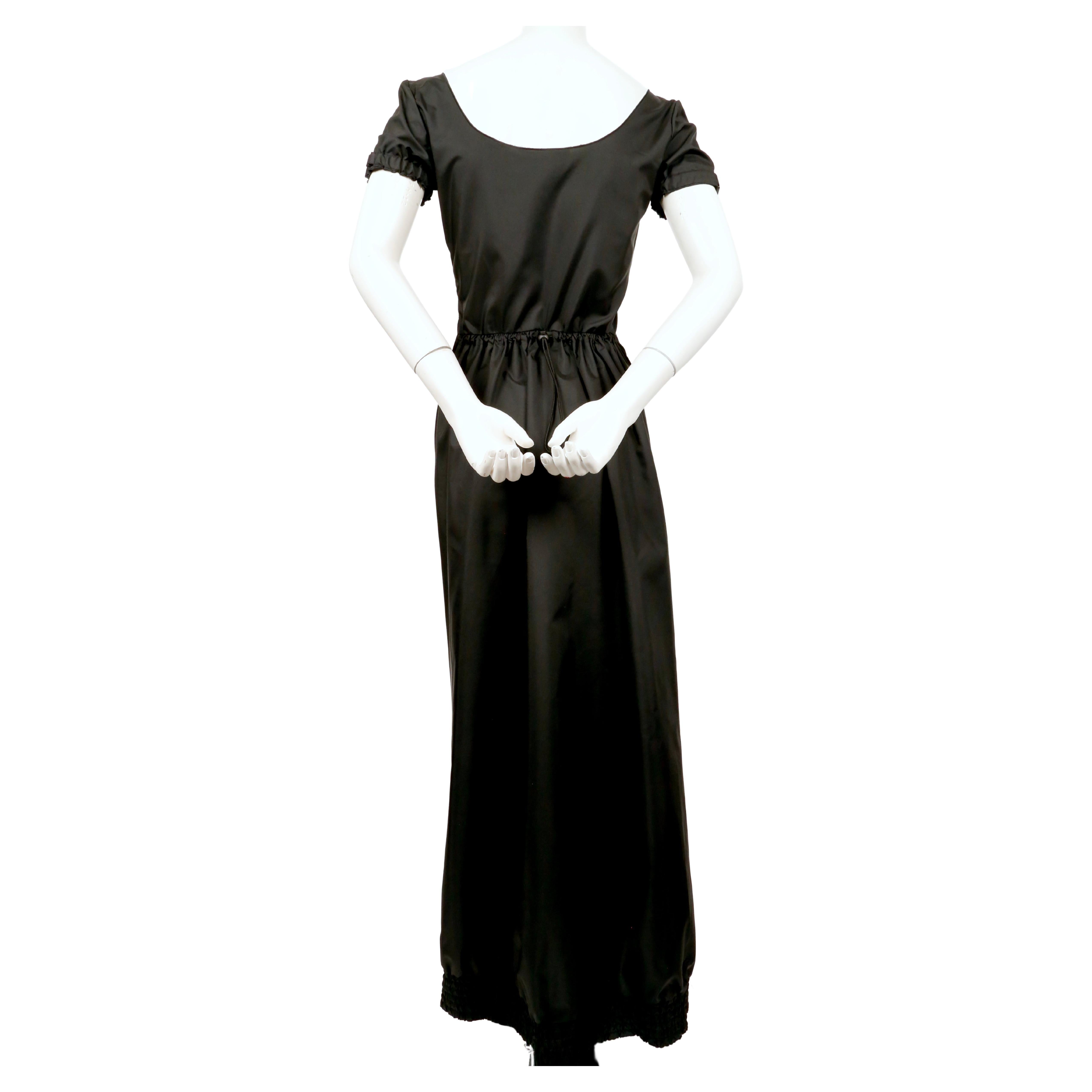 1999 MIU MIU black nylon and scuba runway gown For Sale 2