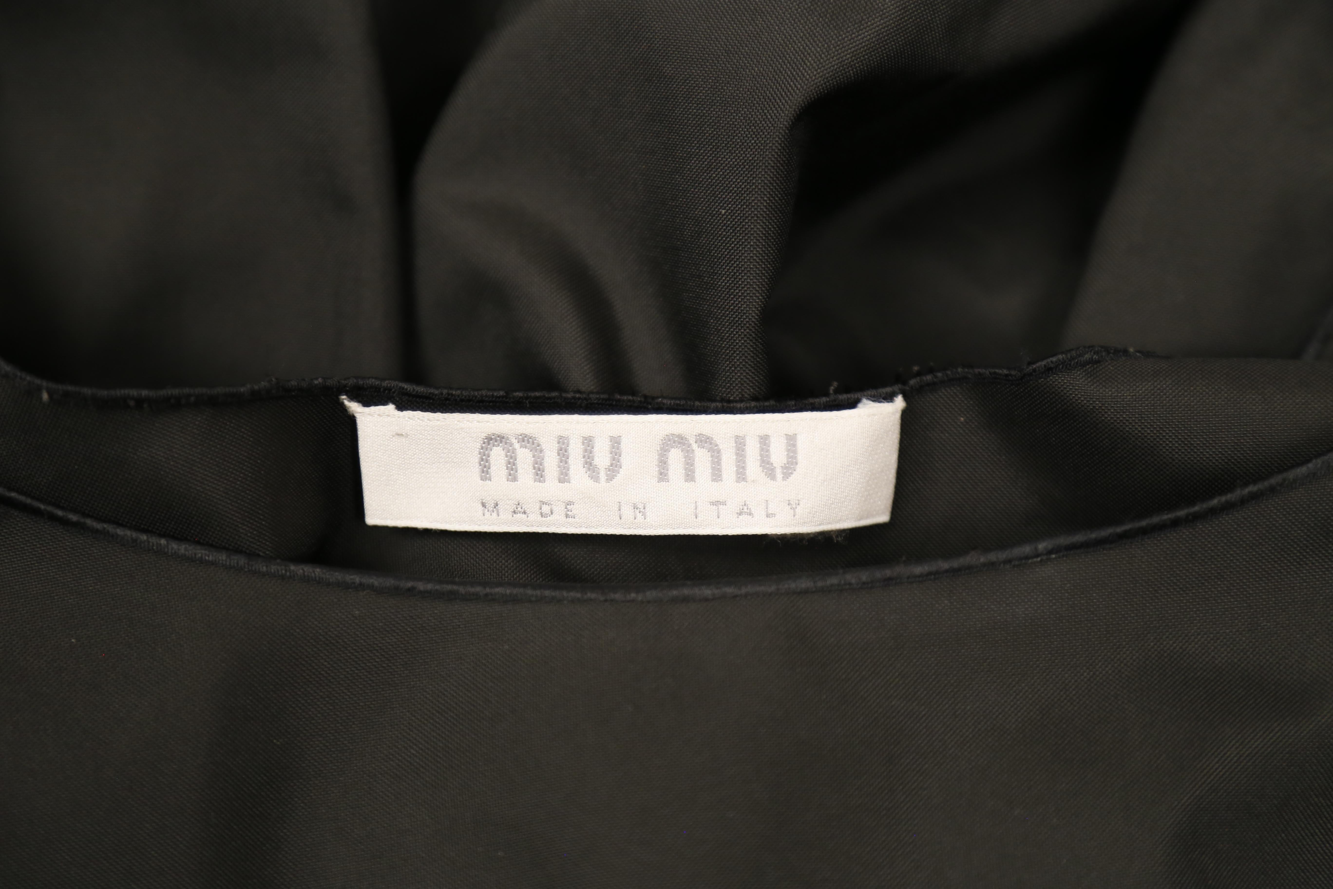 1999 MIU MIU black nylon and scuba runway gown For Sale 3