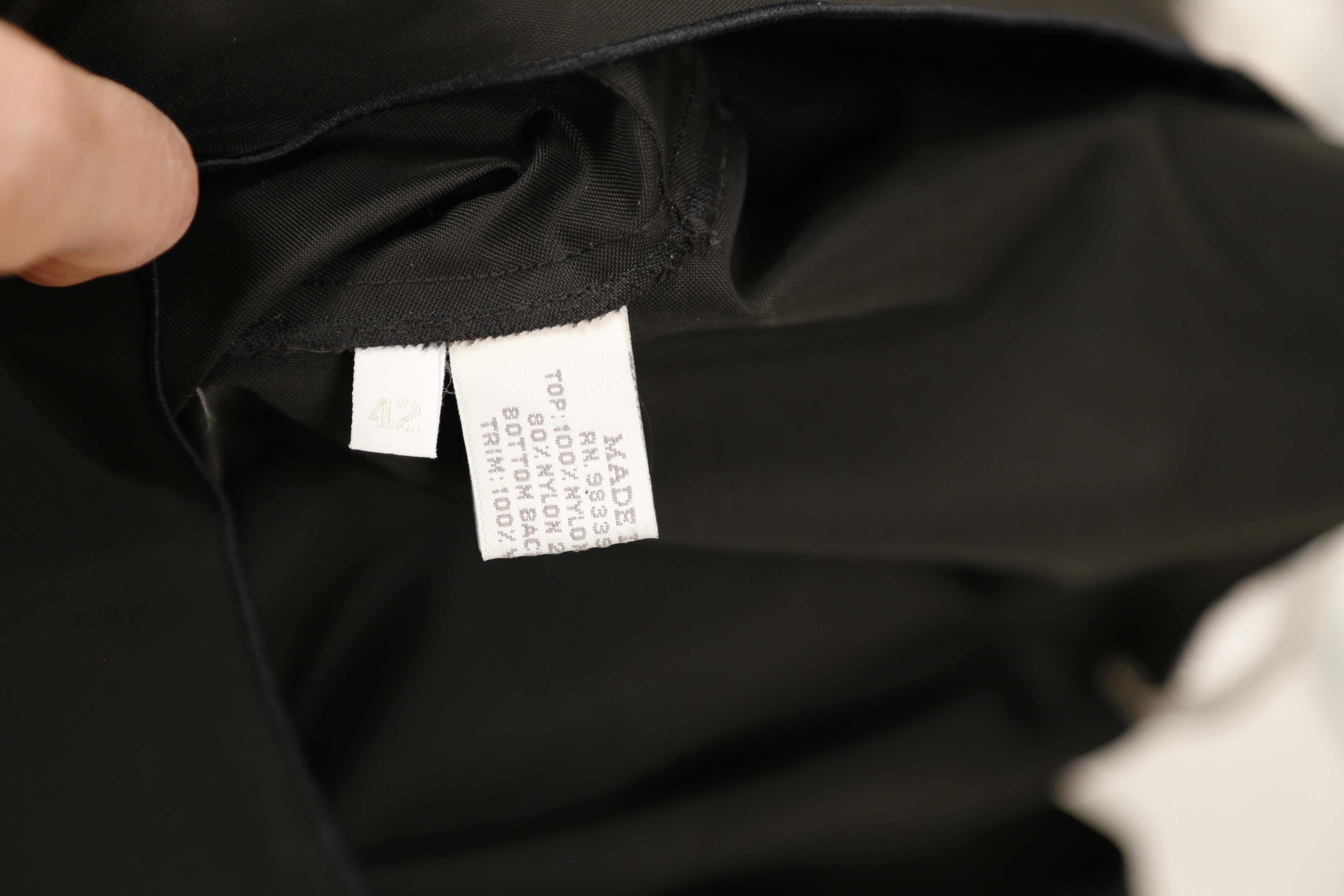 1999 MIU MIU black nylon and scuba runway gown For Sale 4