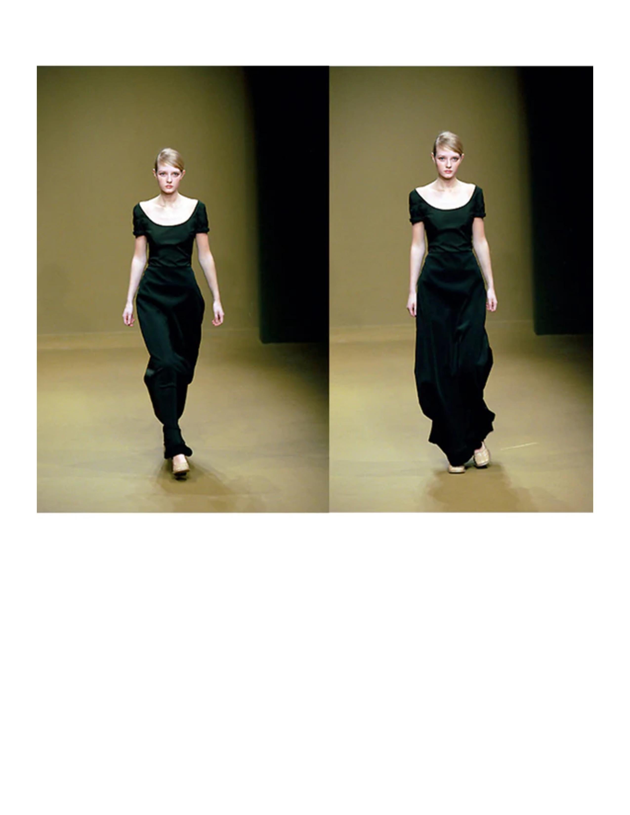 MIU - Robe de défilé en nylon et scuba noir, 1999 en vente 5