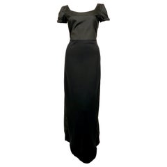 Vintage 1999 MIU MIU black nylon and scuba runway gown