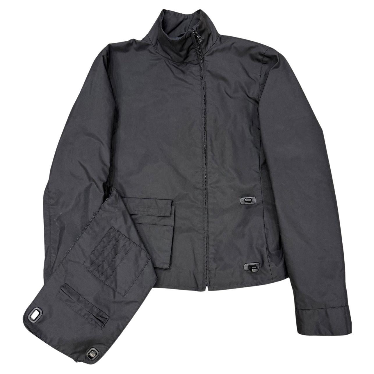 1999 Miu Miu hidden pocket technical utility nylon jacket im Angebot