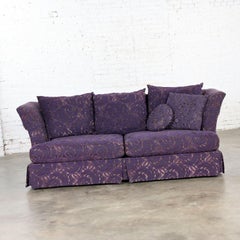 1999 Modern Overscale Modified Tuxedo Sofa with Fantasy Eggplant Fabric