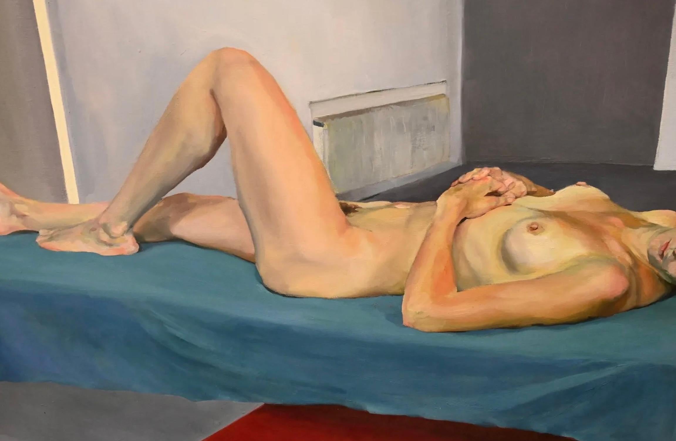 1999 Oil on Linen by Natalie Frank “Claire” Slade, London  In Good Condition For Sale In Palm Springs, CA