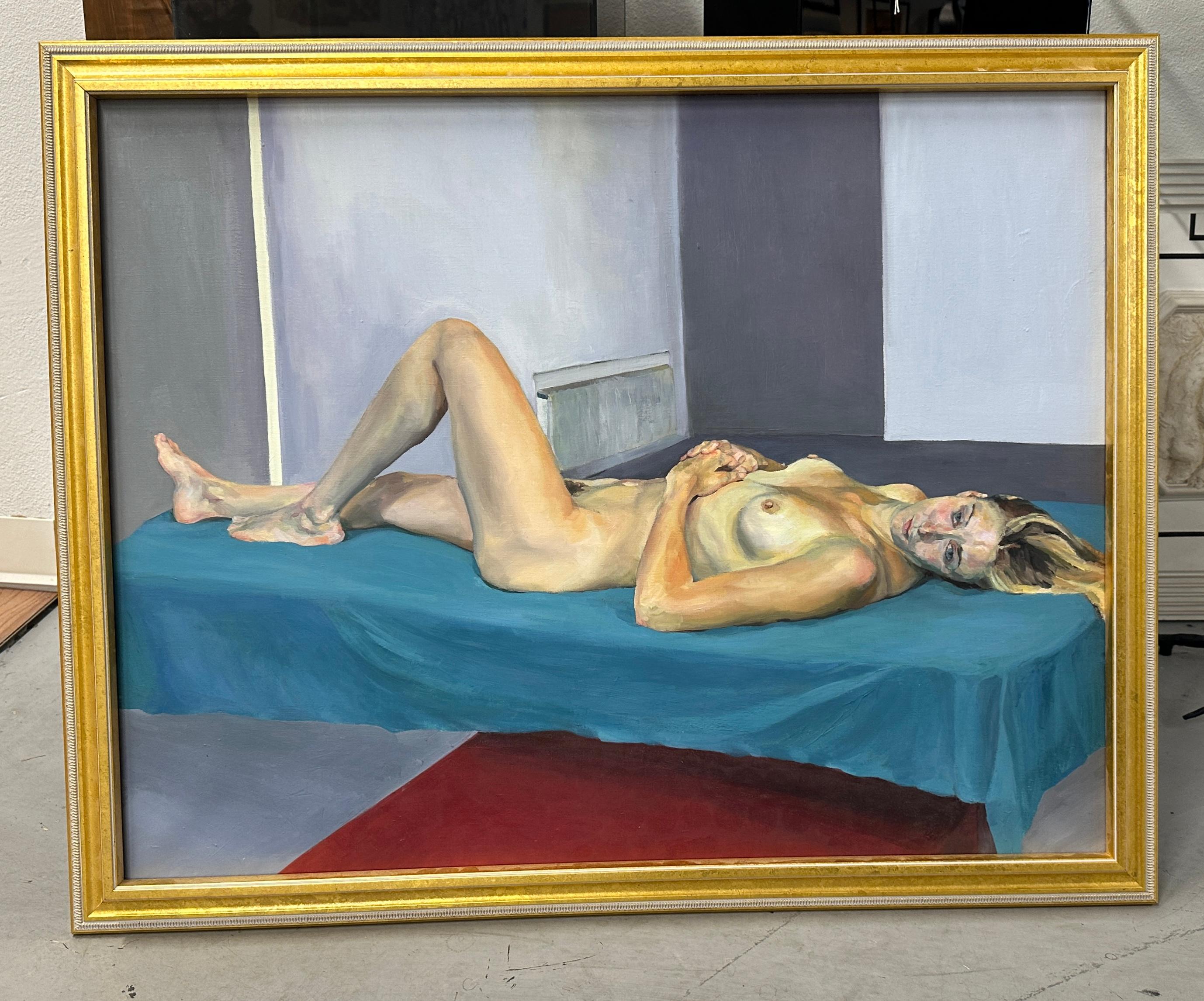 1999 Oil on Linen by Natalie Frank “Claire” Slade, London  For Sale 2