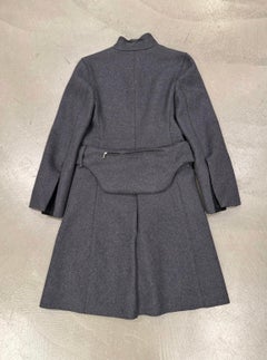 1999 Prada belted technical cargo pockets wool coat
