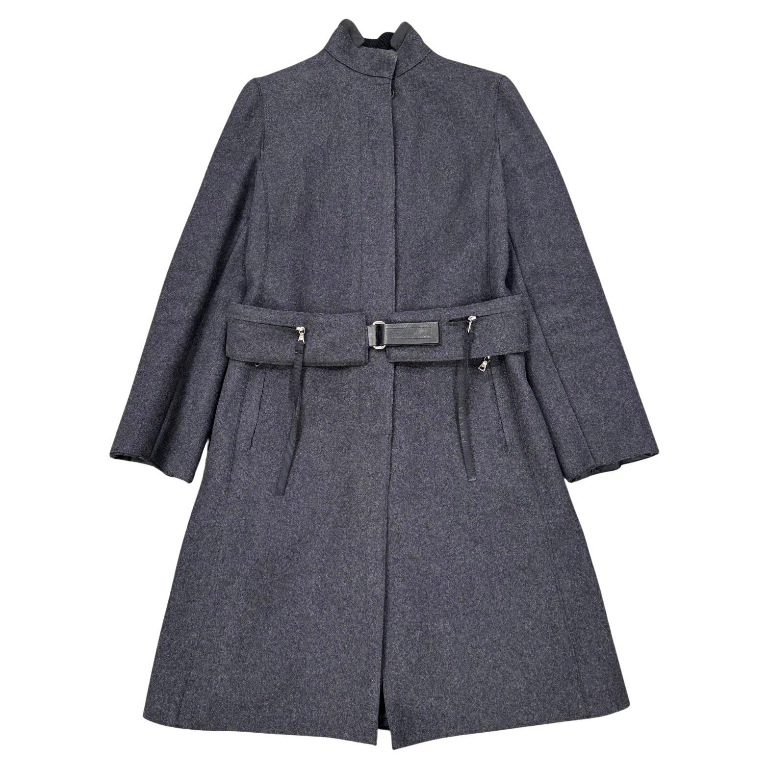 1999 Prada, cappotto in lana con tasche cargo tecniche e cintura