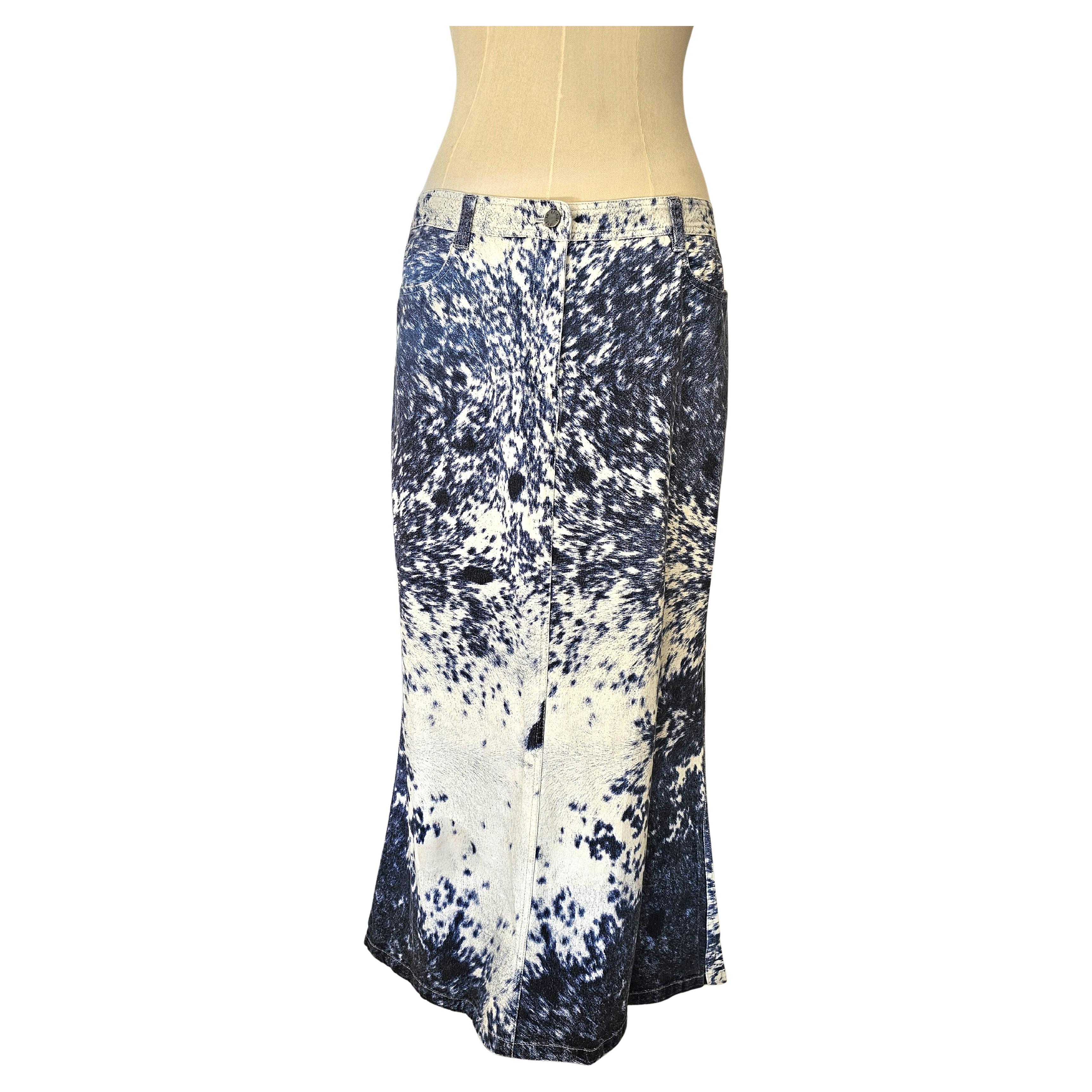 1999 Roberto Cavalli Maxi gonna con stampa a cavallo