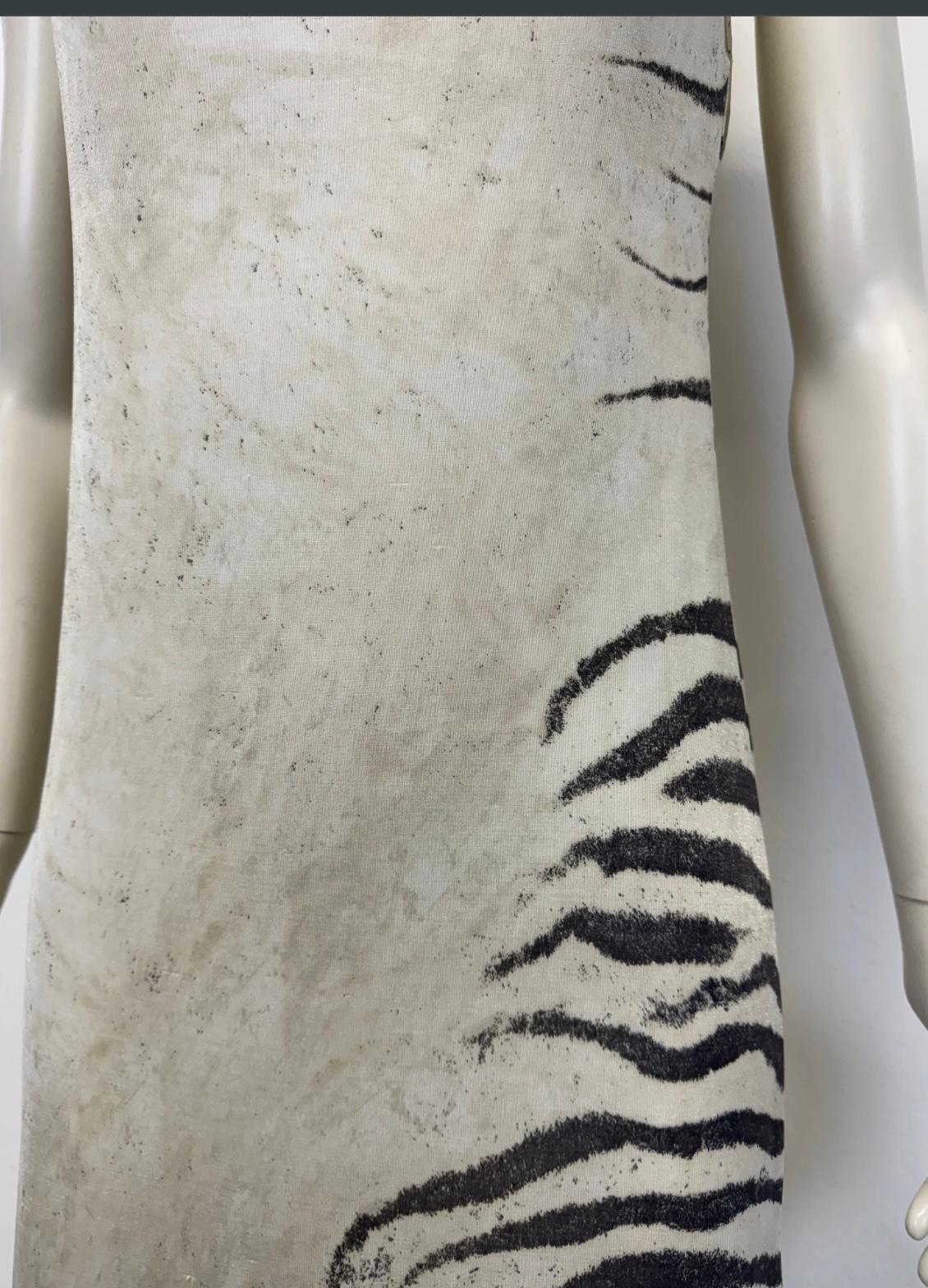 1999 Roberto Cavalli Maxikleid in Zebra-Optik Damen im Angebot