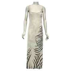 1999 Roberto Cavalli - Robe longue zébrée et transparente