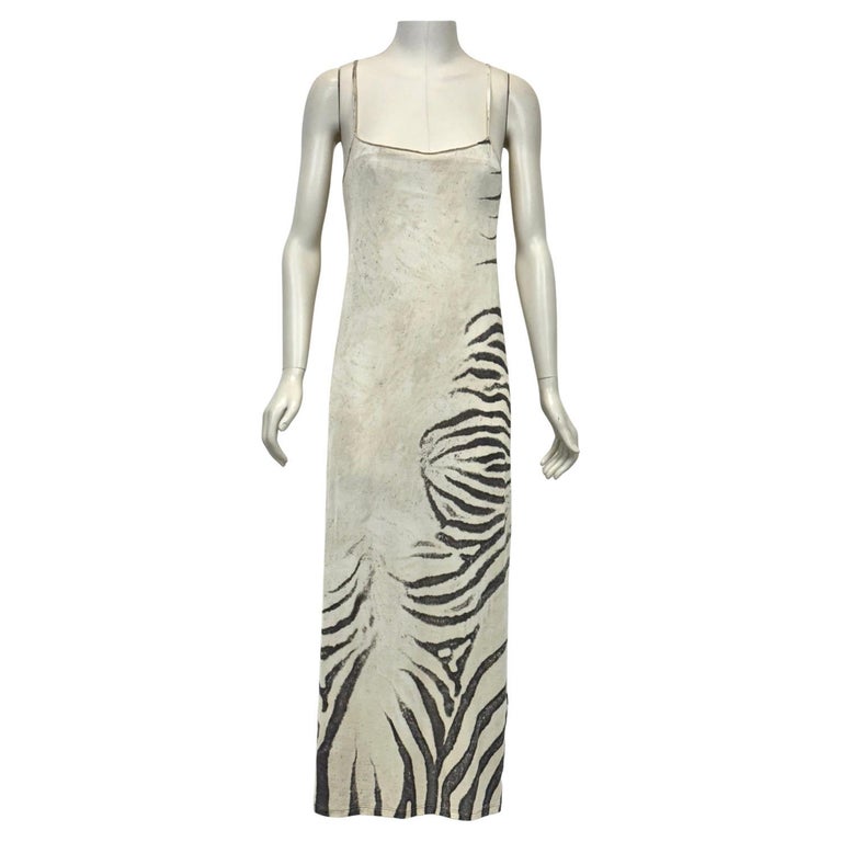 blue dress for baby girl Vintage Y2K Zebra Print Dress  2000s Spaghetti Strap Mini  Elektra Vintage
