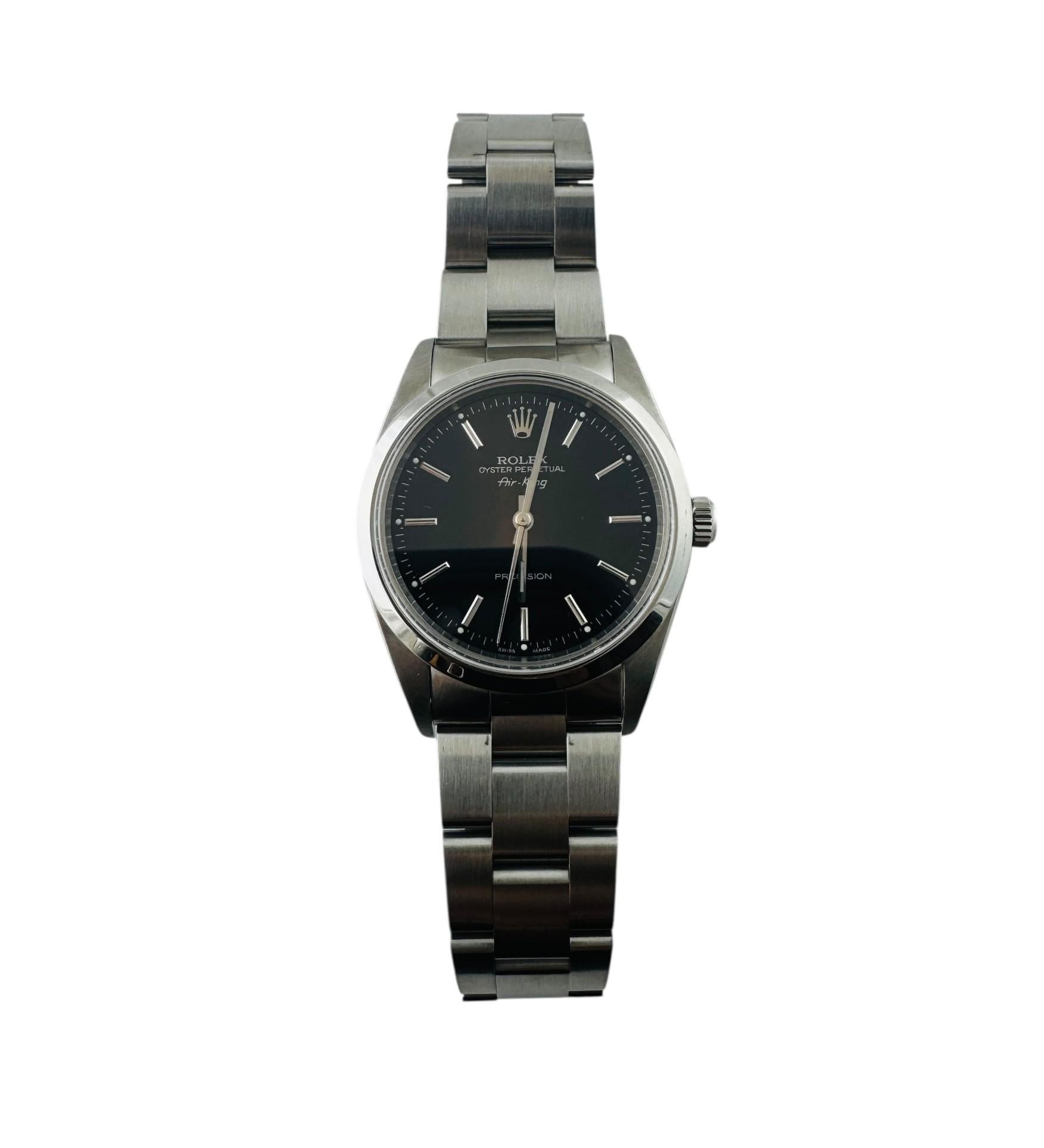 1999 Rolex Air King Men's Watch Black Dial Box/Papers 14000 #22316 For Sale 8