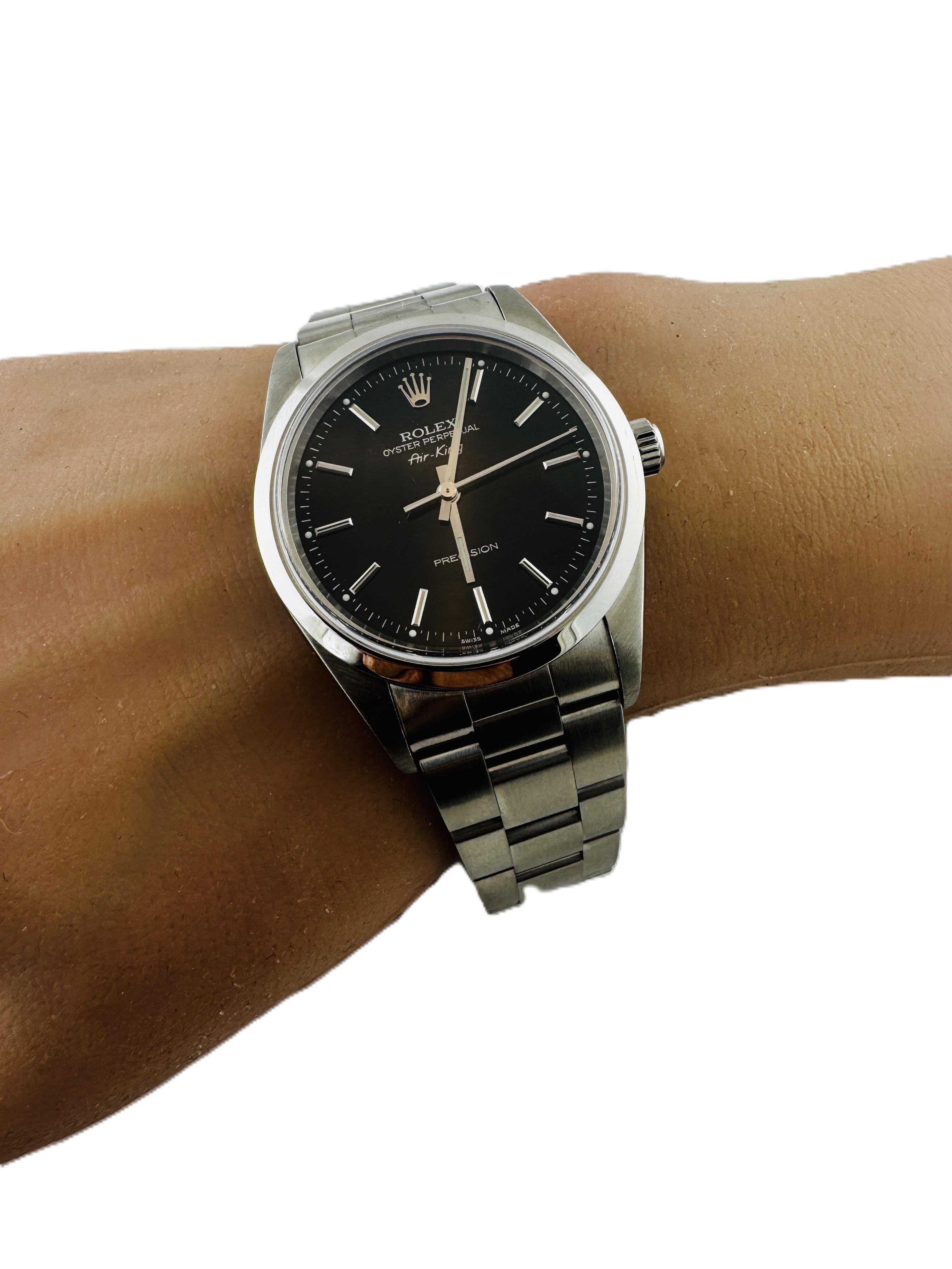 1999 Rolex Air King Men's Watch Black Dial Box/Papers 14000 #22316 For Sale 10