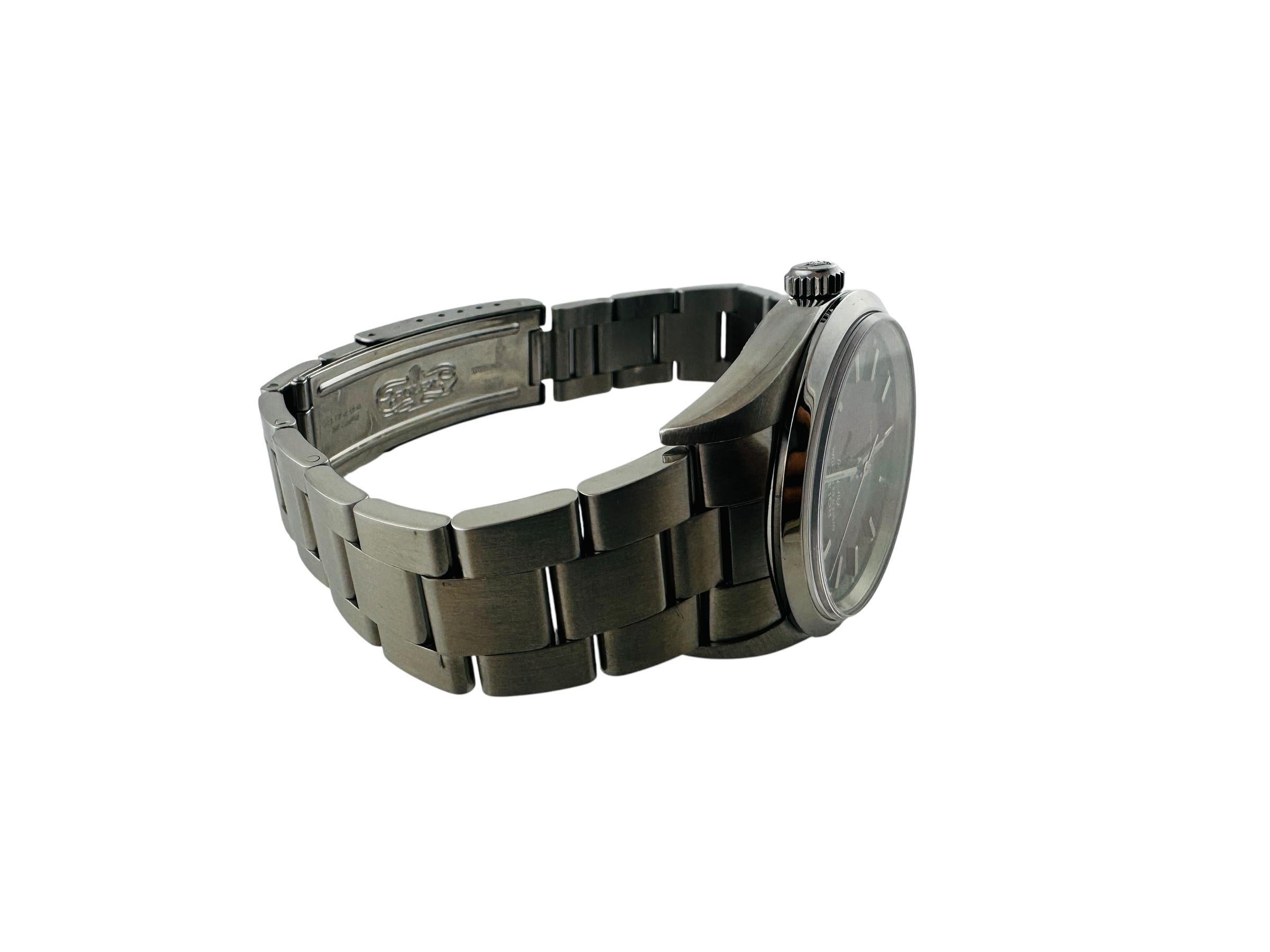 1999 Rolex Air King Men's Watch Black Dial Box/Papers 14000 #22316 In Good Condition For Sale In Washington Depot, CT