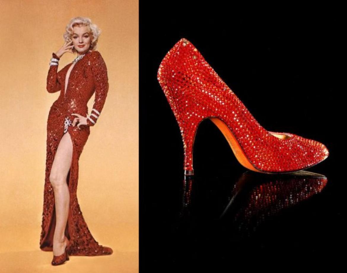This Ferragamo pump is a limited edition release from 1999, recreating the heels that Salvatore Ferragamo designed exclusively for Marilyn Monroe. The iconic actress wore the original version of these dazzling heels in the opening number from