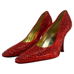 1999 Salvatore Ferragamo Limited Edition Marilyn Monroe Red Swarovski Heels 6B