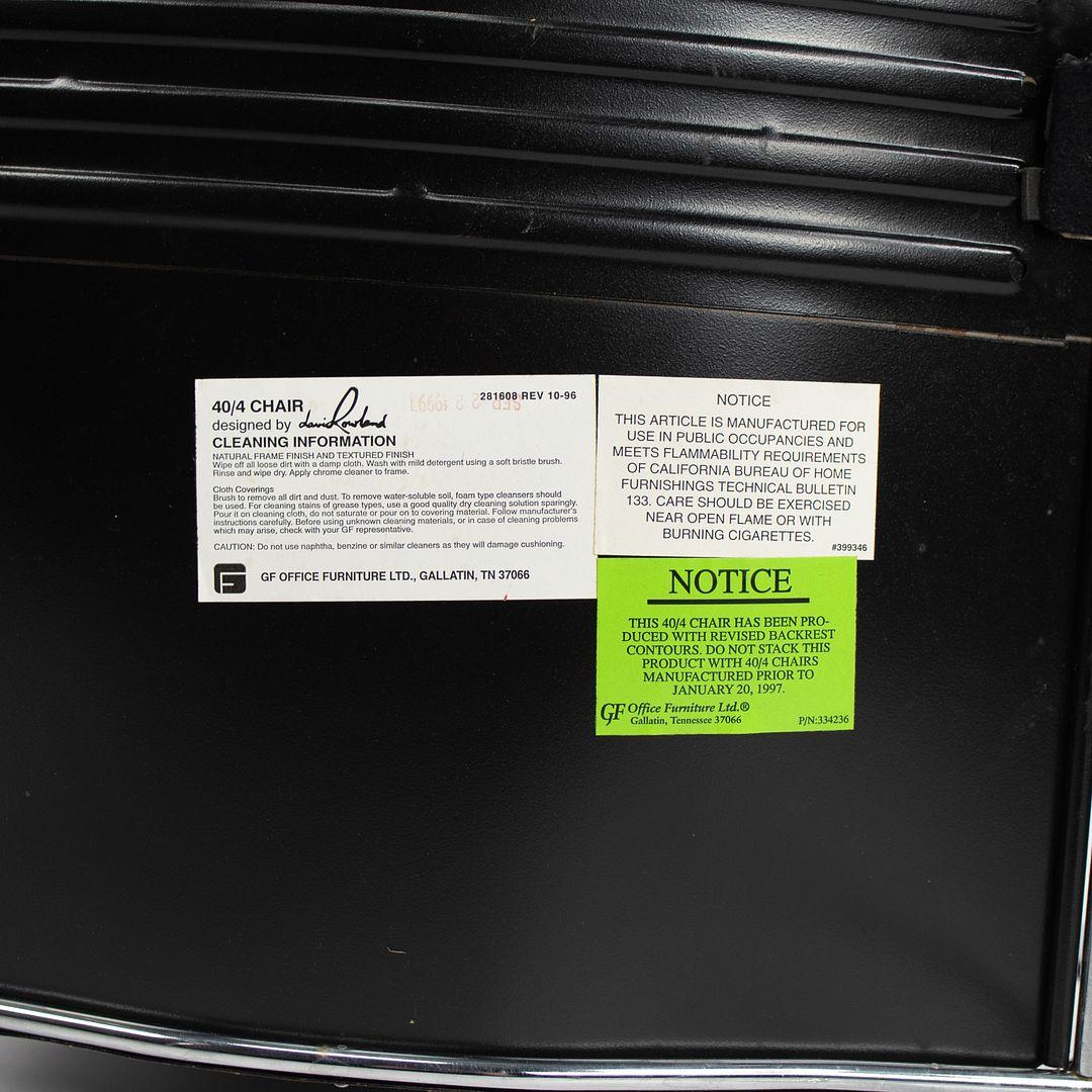 1999 Ensemble de 3 chaises 40/4 par David Rowland pour General Fireproofing en noir en vente 4